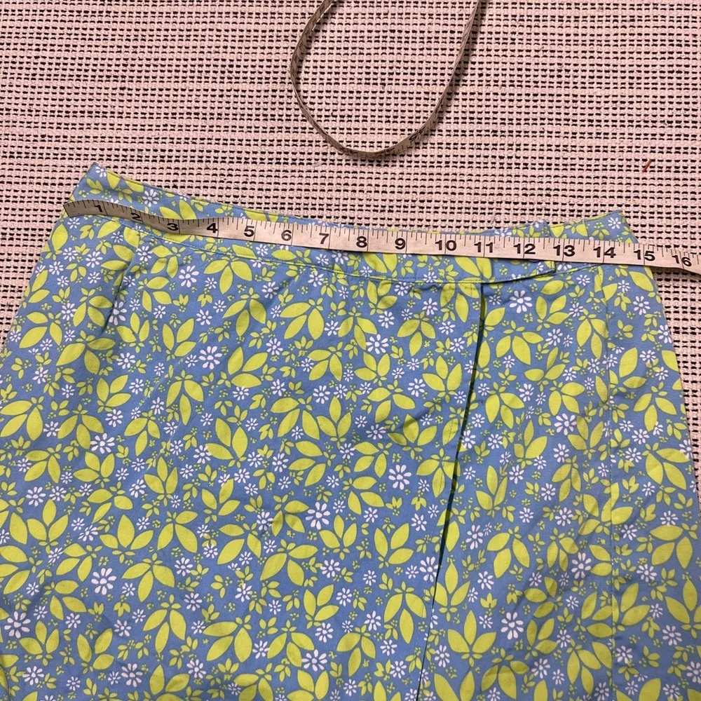 Liz Claiborne  VINTAGE LIZSPORT FLORAL SKORT PASTEL BLUE GREEN SZ 8 - Image 5