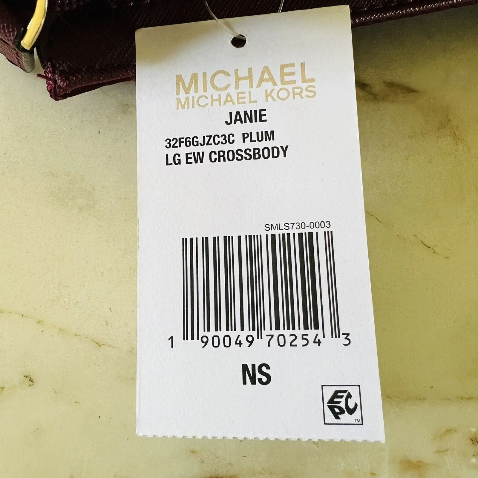 MICHAEL KORS Janie Plum Burgundy Nylon East West Crossbody Bag - Image 9