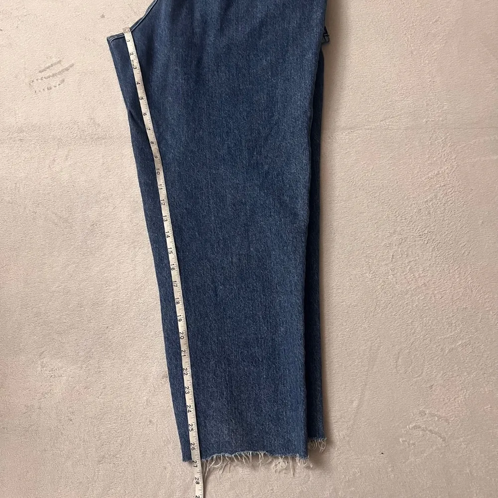 Abercrombie & Fitch Women's High Rise Mom Paperbag Waist Belted Jeans Blue Sz 32 - Image 13