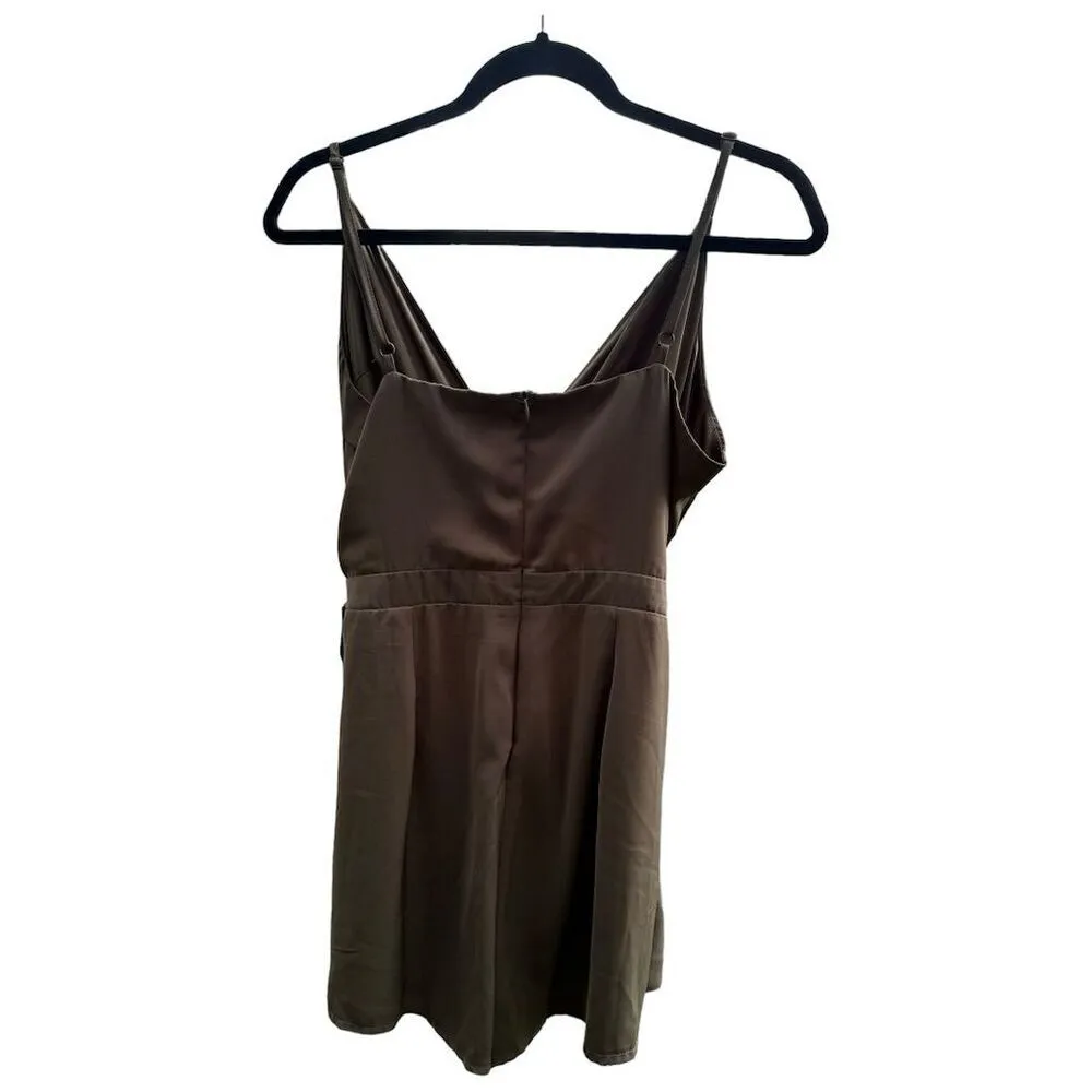 Missguided Wrap Romper Spaghetti Straps Knee Length Size 16 - Image 4