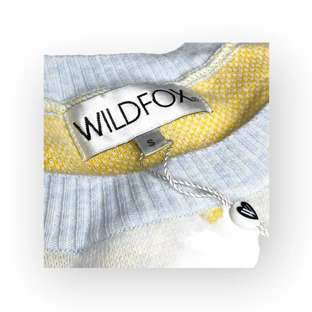 new Wildfox Couture  Pasta Delices  Vineyard Sweater  Blue Iris Intarsia  S - Image 11