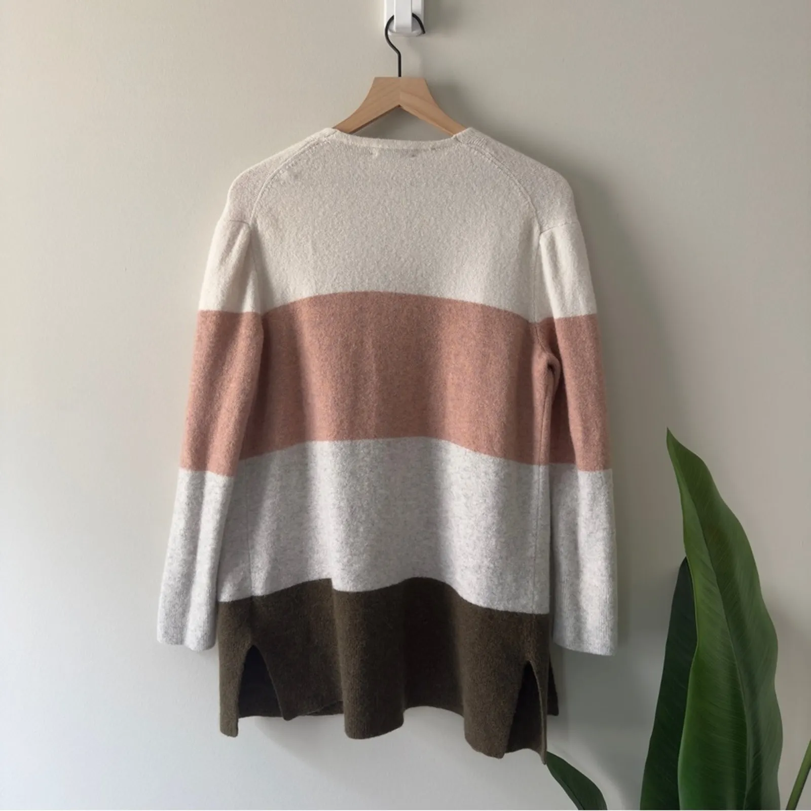 Madewell Striped Colorblock Cardigan Sweater open front long sleeve wool/alpaca - Image 3
