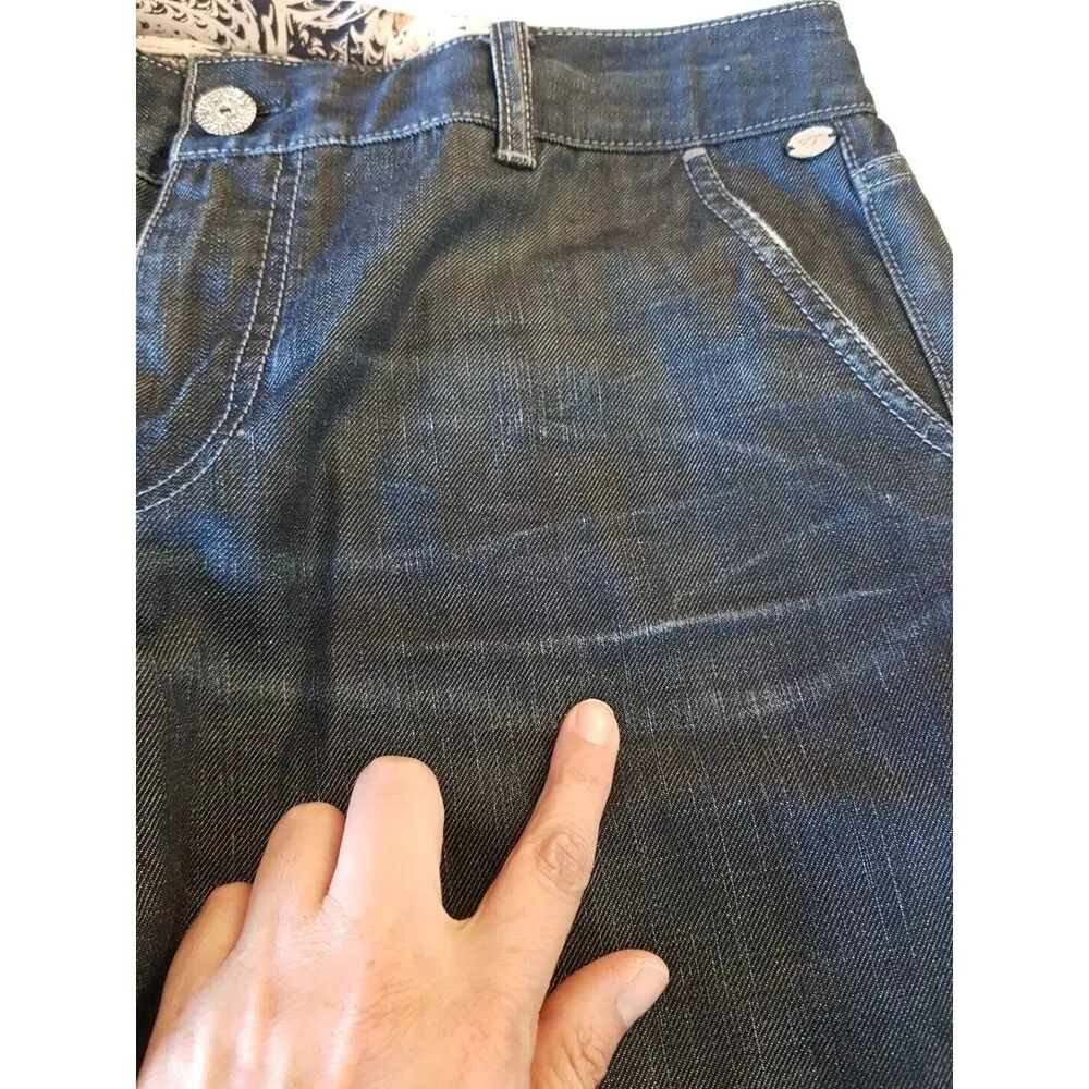 ELIE TAHARI Womens Jeans Sz 10 Dark Mid Rise Wash Pockets Rodeo Western Country - Image 5