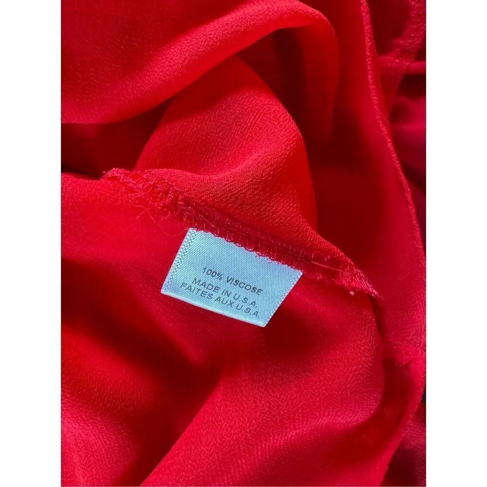 Misa Los Angeles Off Shoulder Daria Boho Crimson Red Mini Blouson Dress Size XS - Image 11