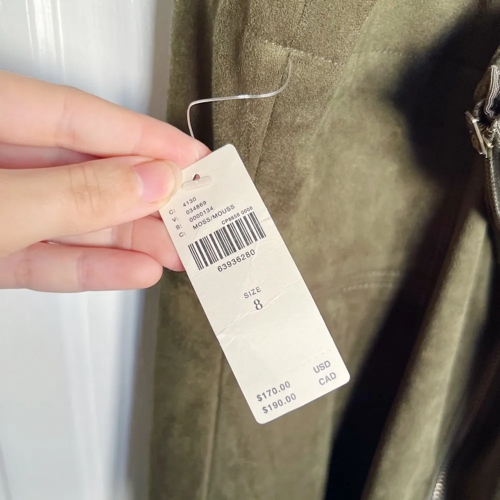 Anthropologie • Sueded Slip Midi Dress green faux suede strappy a-line - Image 5