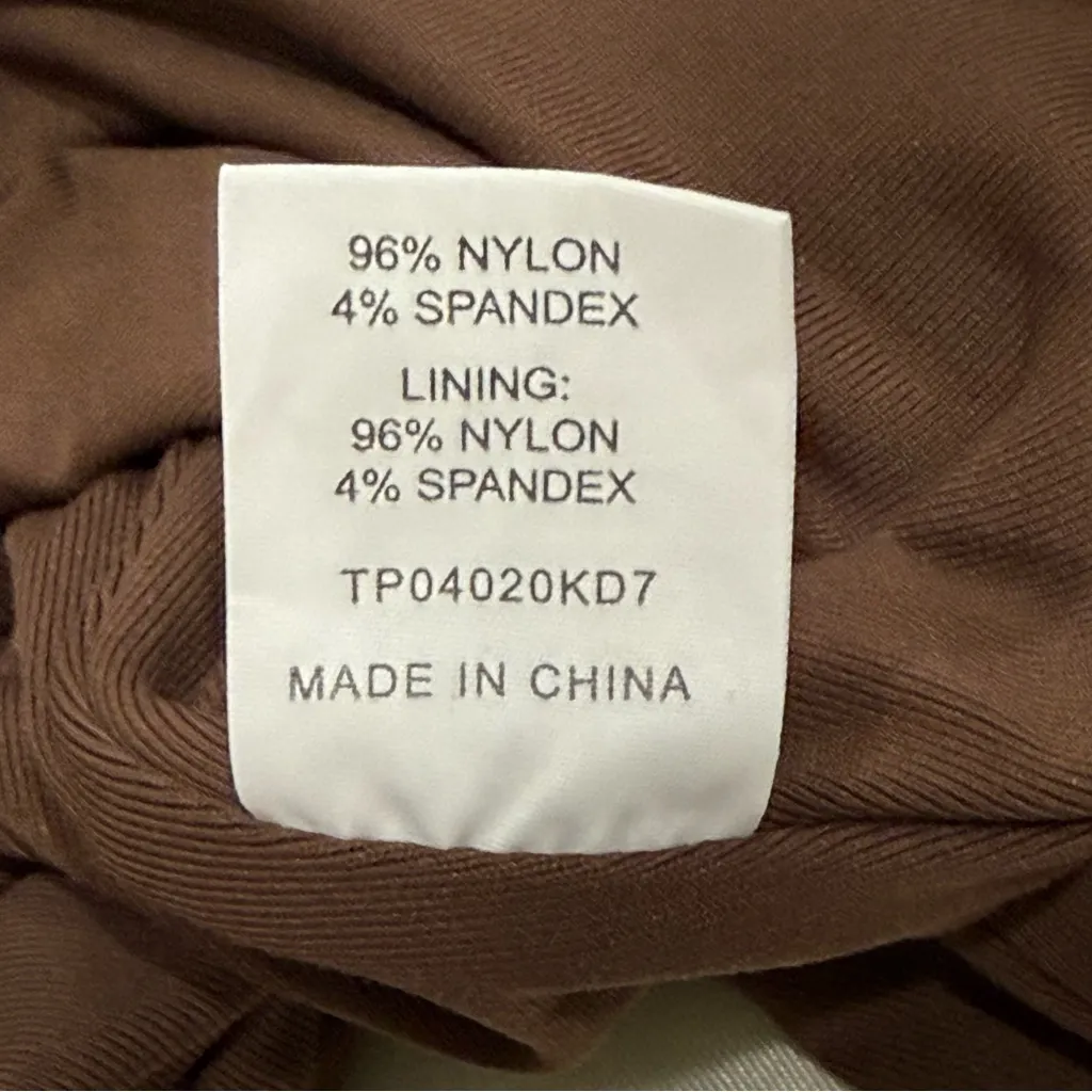 Meshki Rebecca Zip Up Crop Top Long Sleeve Brown Small Athleisure Streetwear - Image 5