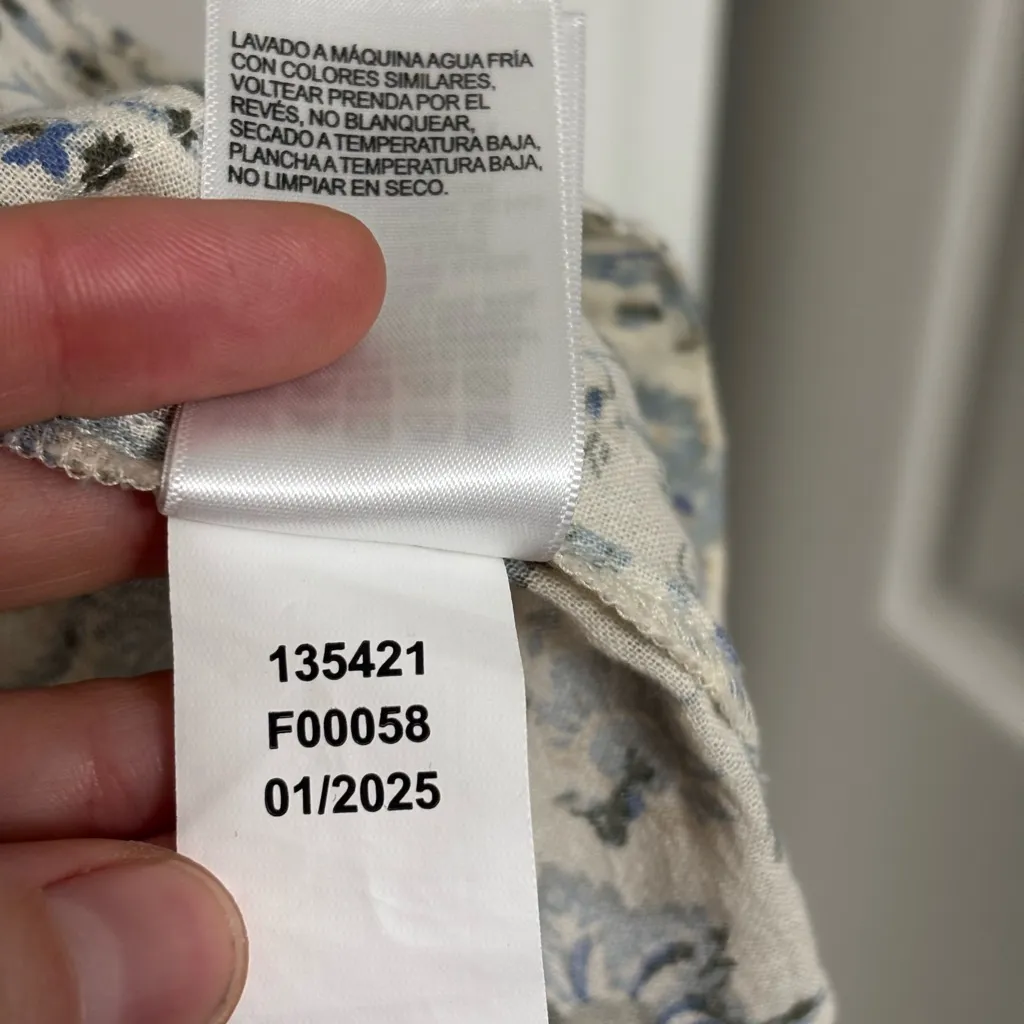 NWT Lucky Brand Floral Cap Sleeve Cotton Top in Cream Multi Floral - Size S - Image 9