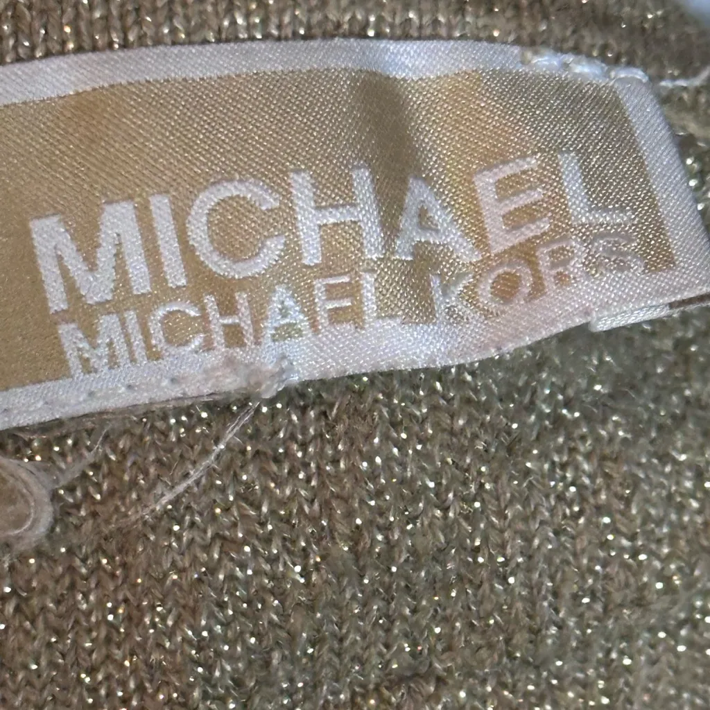 MICHAEL Michael KORS Gold Metallic MK Logo Knit Tank Top Women's Sleeveless - Image 4