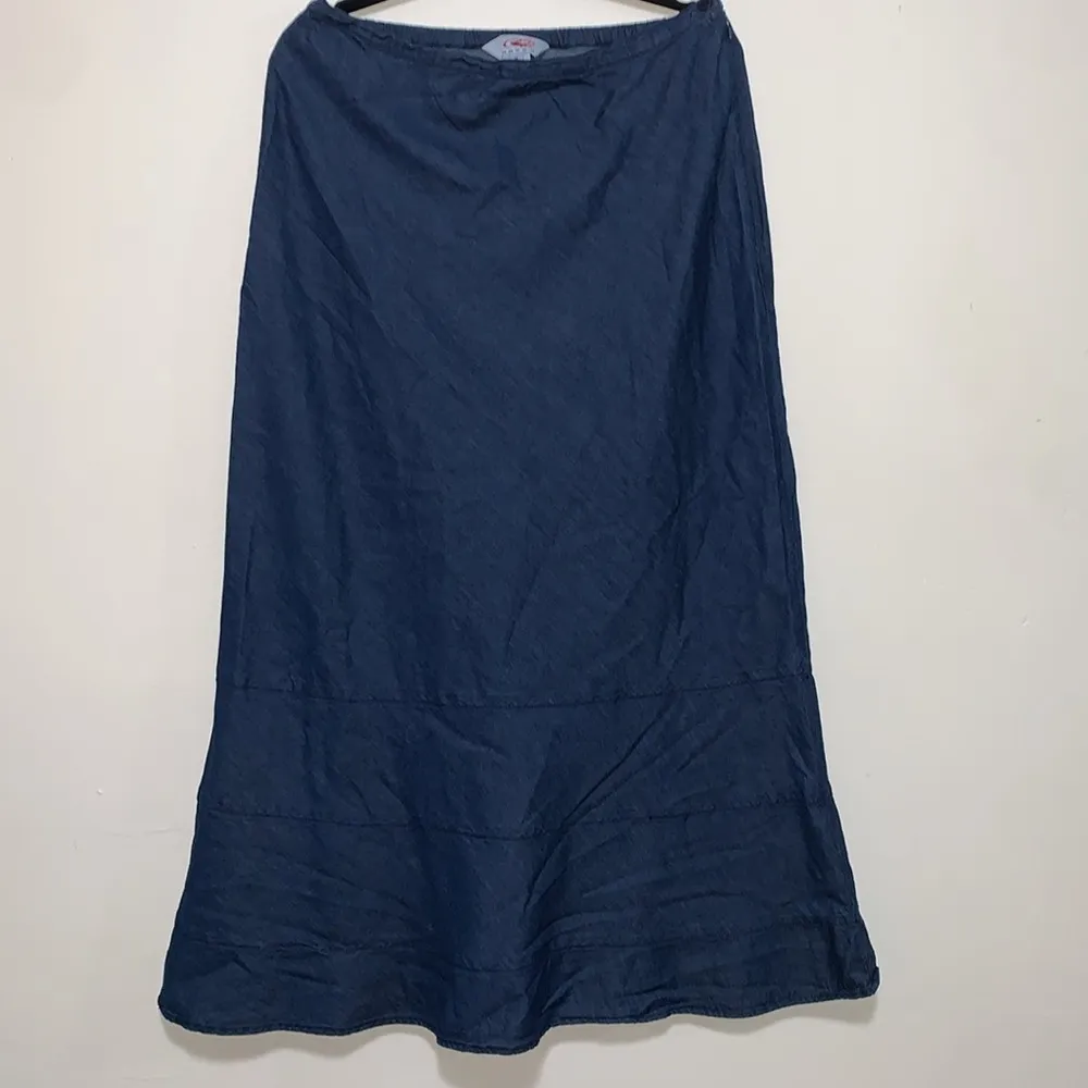 Roper western bias cut midi skirt 100% cotton indigo blue woman size MEDIUM - Image 3