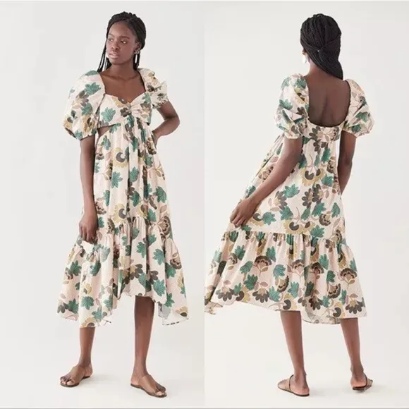 Autumn Adeigbo Womens Midege Cut out side Midi Dress sz 4 - Image 2