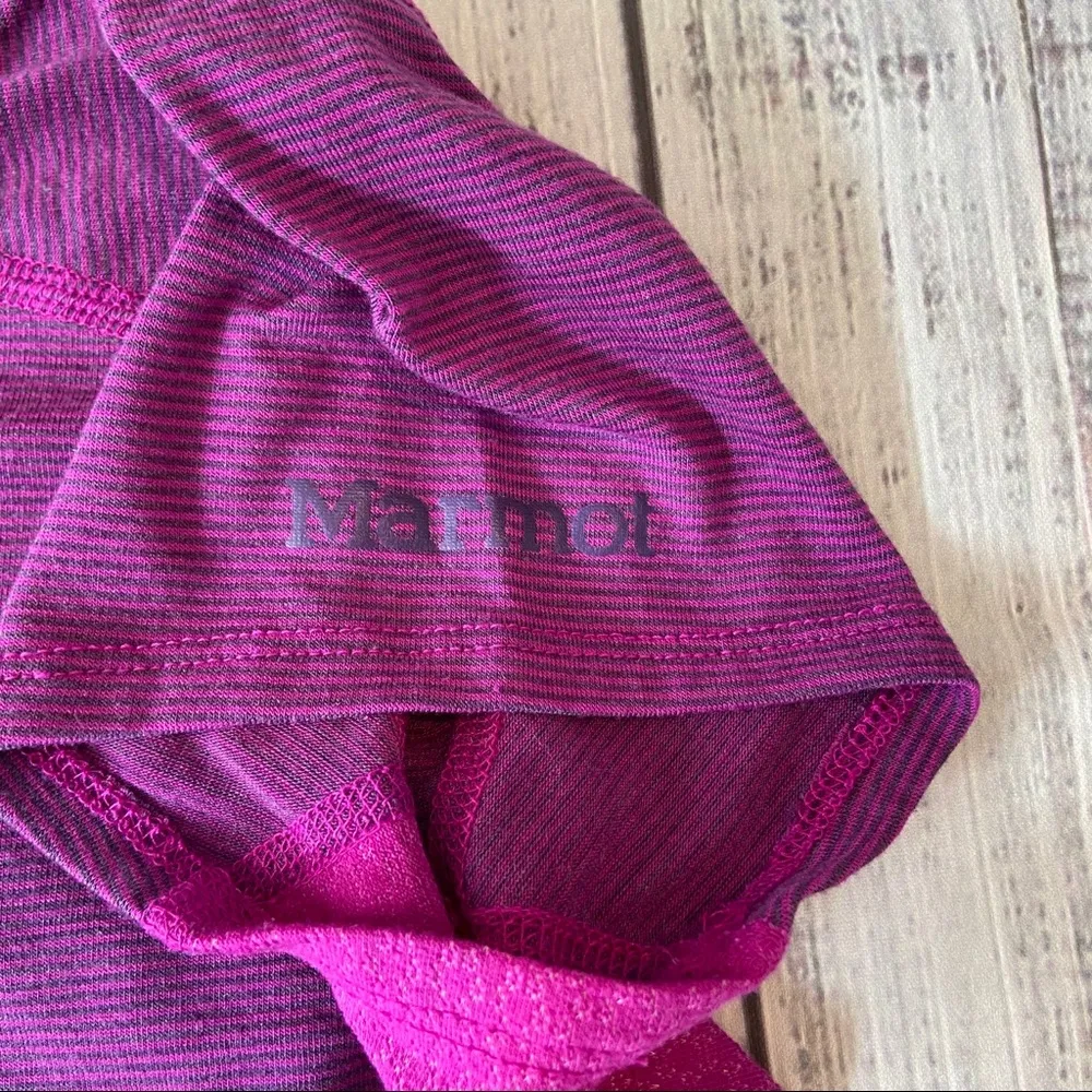Marmot Purple Mini Striped Short Sleeve Shirt. Size XSmall - Image 5