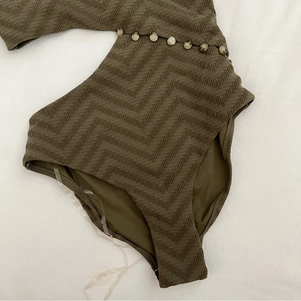 Red Carter Asymmetric Maillot One Shoulder Cut Out One Piece Swimsuit - Image 7