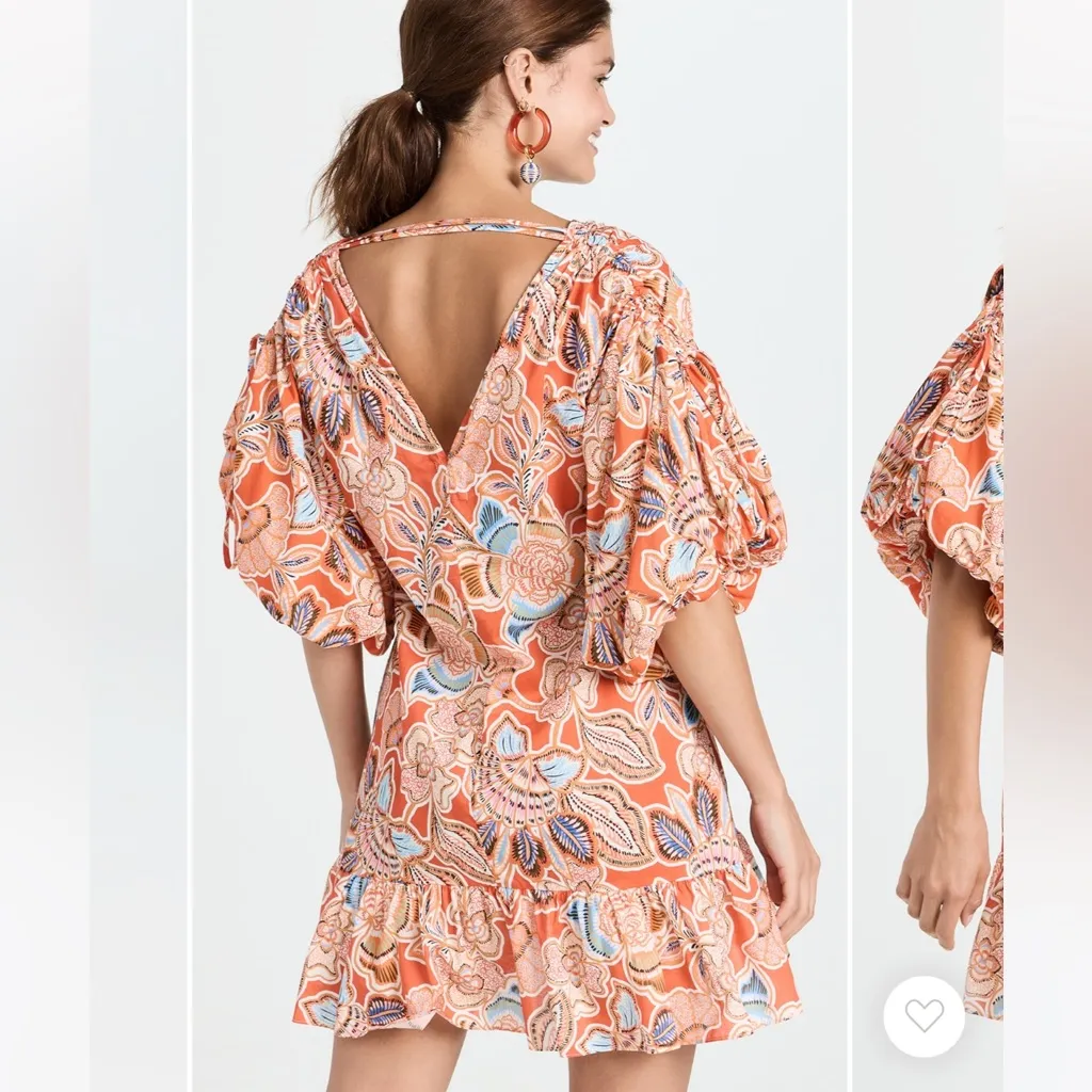 Misa Los Angeles Sari Dress in Tangerine Flora medium - Image 4