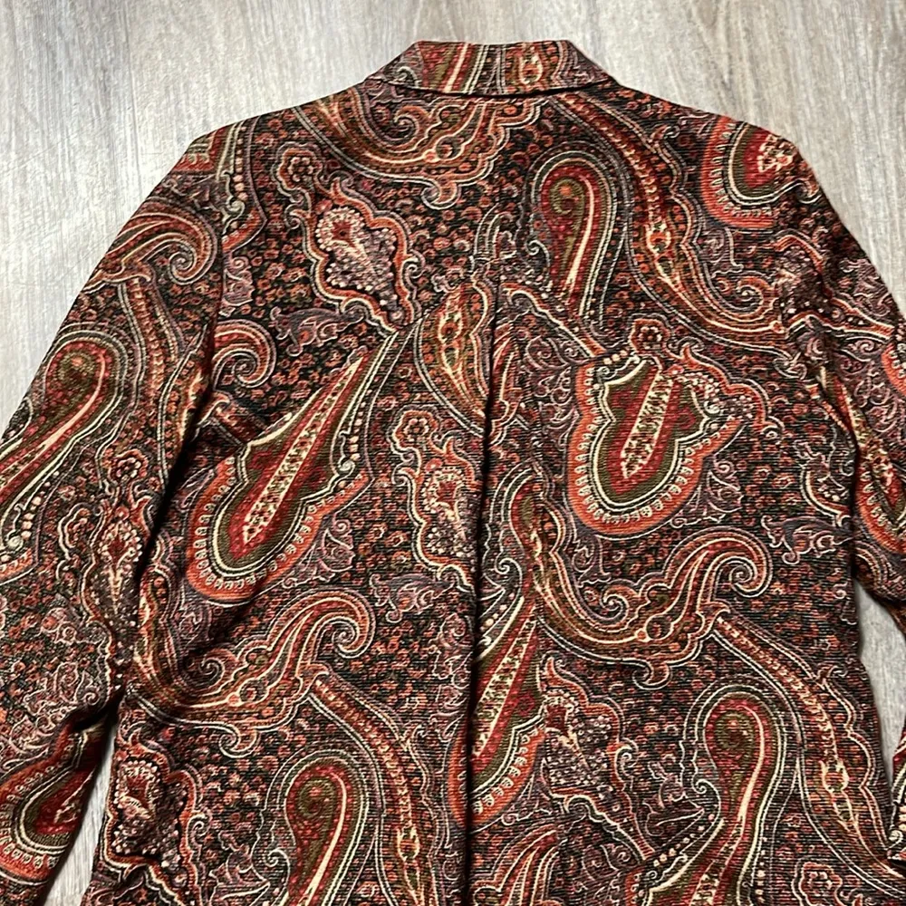 Coldwater Creek Paisley Patterned Women's Shirt/Jacket/Shacket Size PM - Image 3