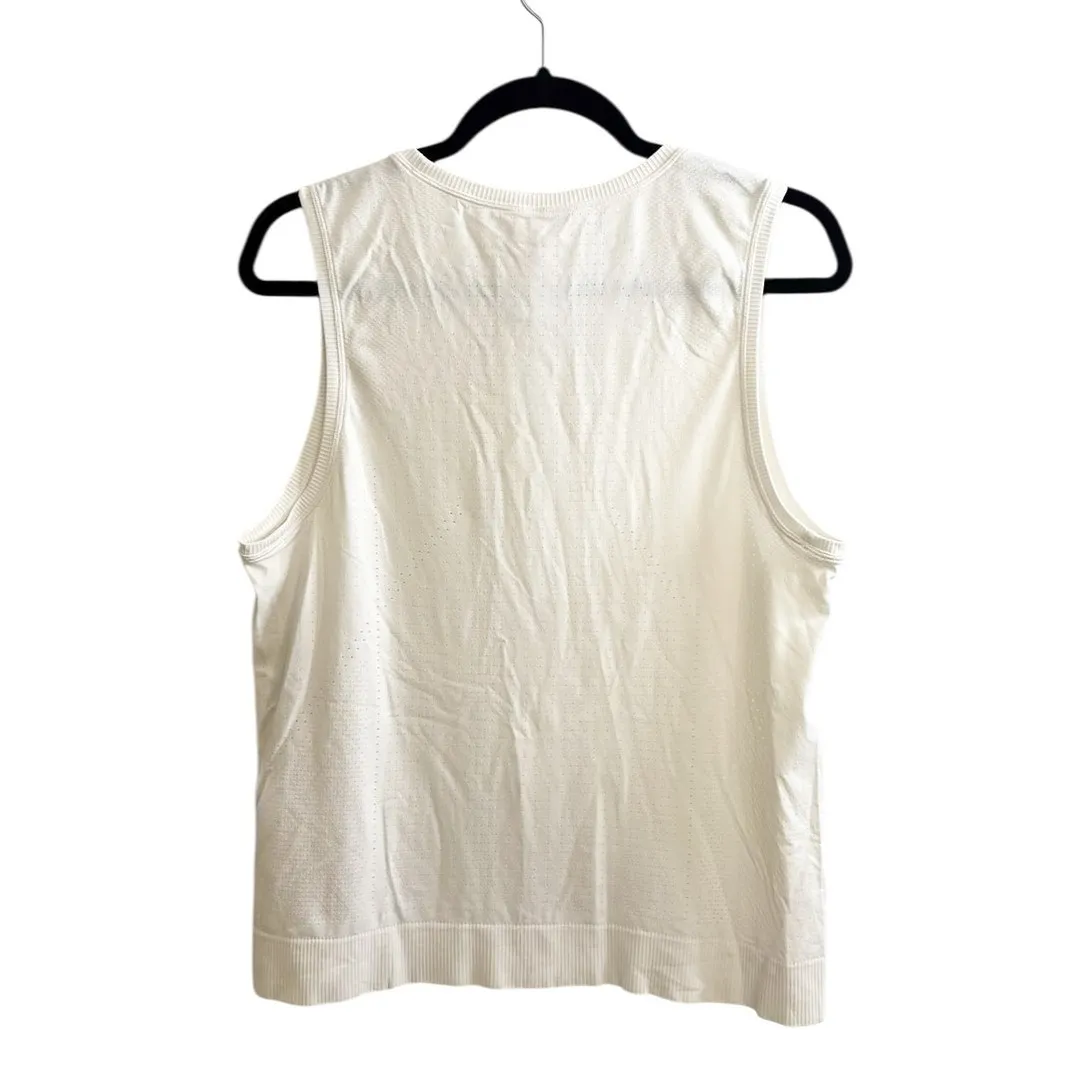 Athleta  Tank Top Womens Large White In Motion Seamless Perforated UPF 40+ - Image 3