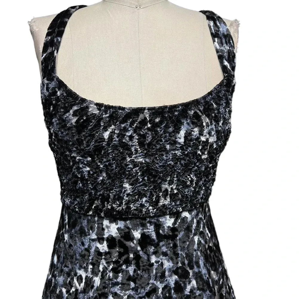 Free People Virgo‎ Moon Velvet Slip Minidress Gray Black Leopard Size XS - Image 5