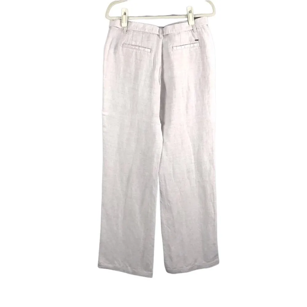 TOMMY HILFIGER Linen Pant Women 4 Wide Leg Cottage Retro Y2K Resort Feminity - Image 4