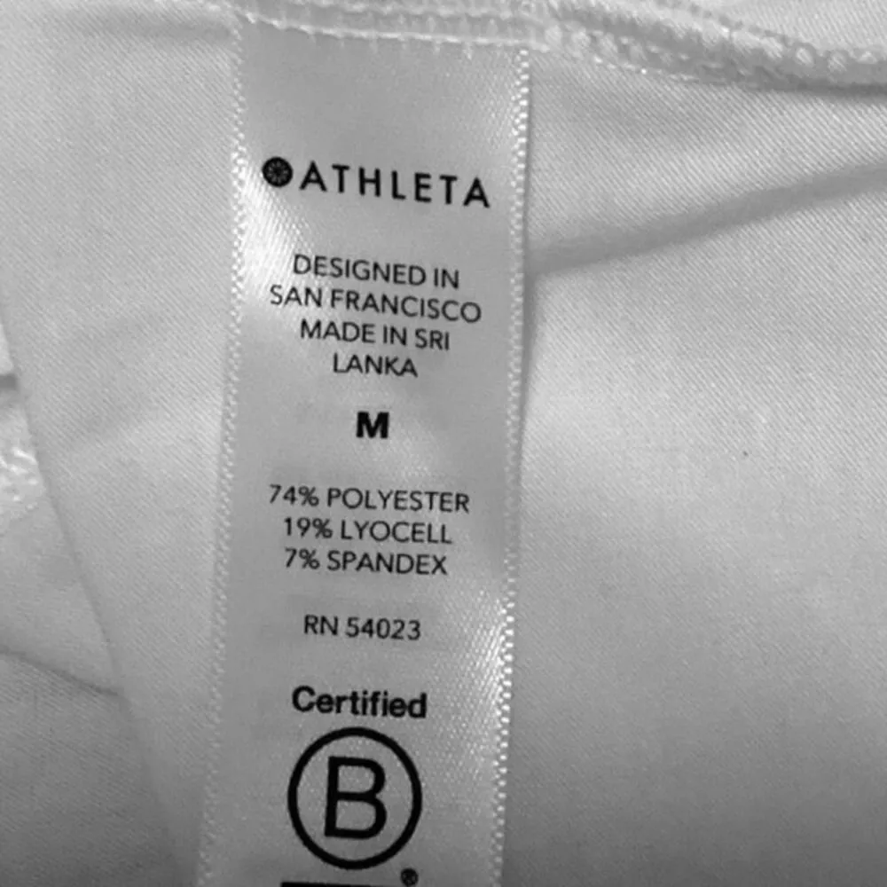 Athleta Women's White Stretch Lightweight Long Sleeve Athletic Top T Shirt Sz M - Image 5