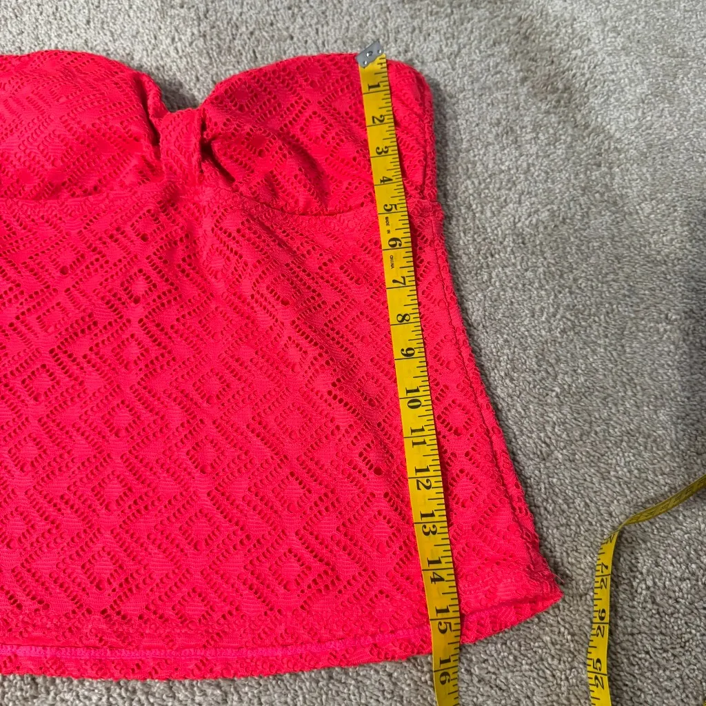 Catalina Strapless Tankini Swim Top Women's Size Medium 8 - 10 Coral Flame - Image 5