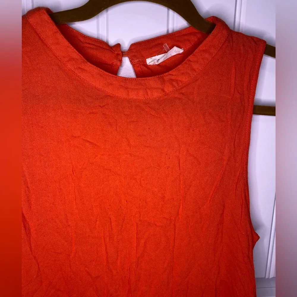 Elodie Orange Tank Top w/ Lace Detail - Image 3