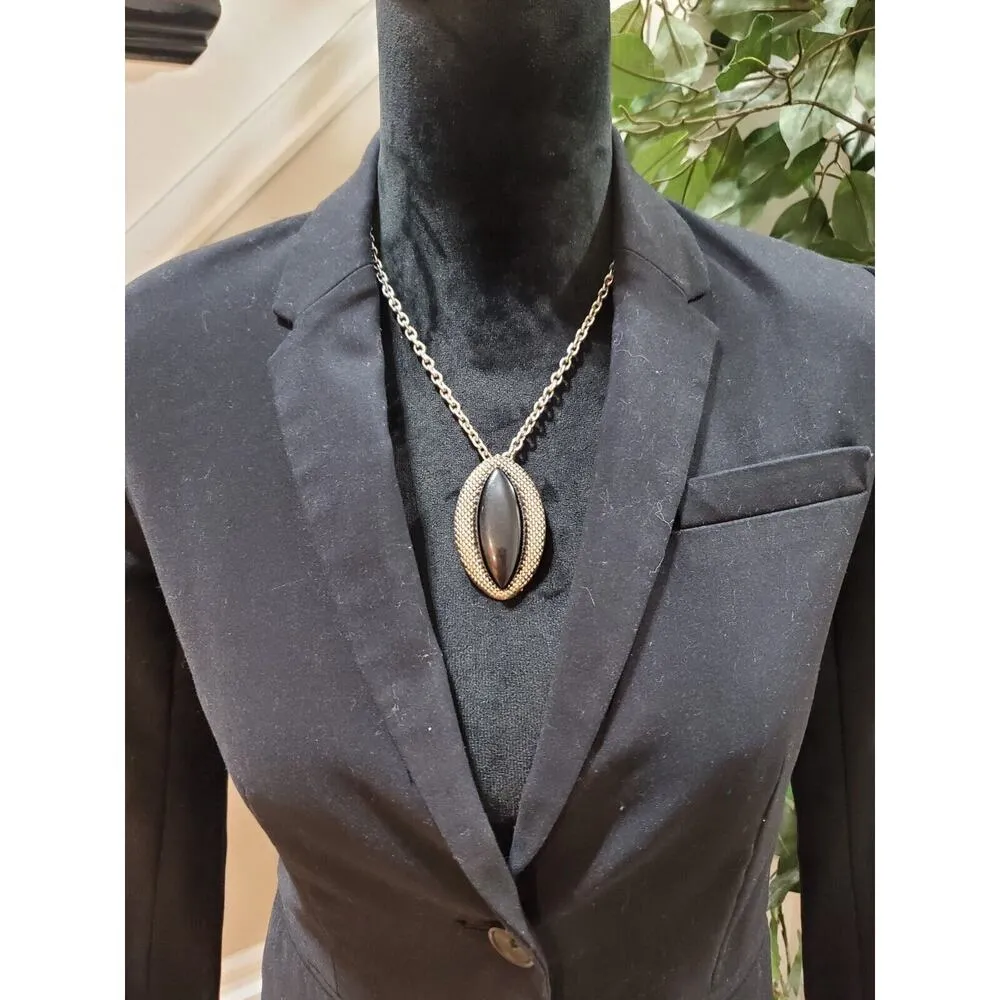 Banana Republic Womens Black Solid Single Breasted 2 Button Blazer Jacket Size 0 - Image 3