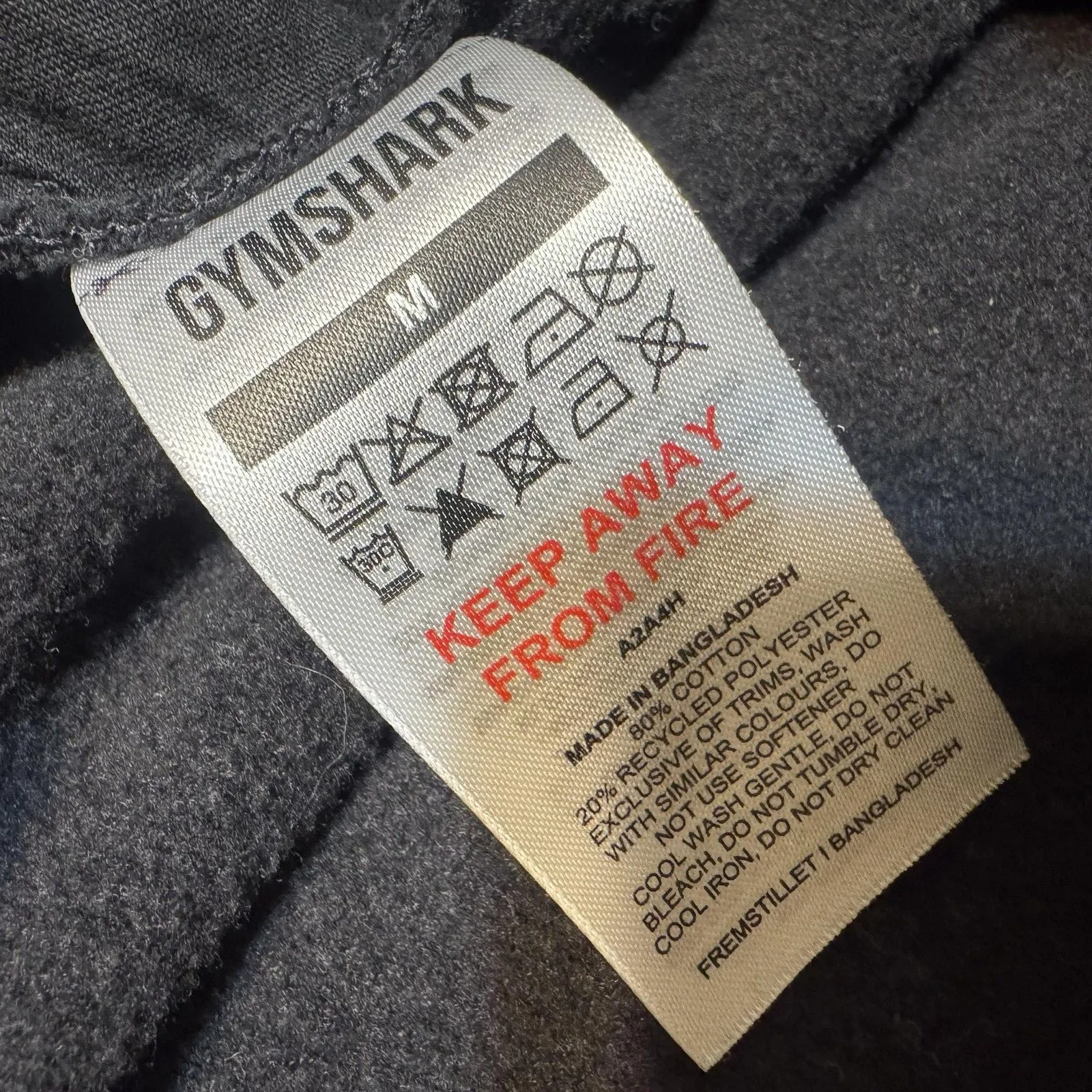 Gymshark Jogger Pants Medium Black Fleece Sweatpants Drawstring Cuffed - Image 11