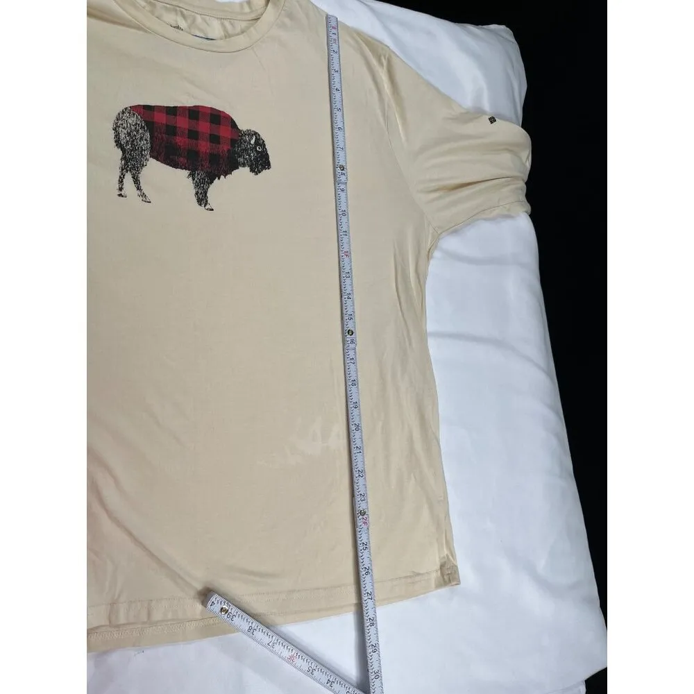 Columbia SKU 7689 Womens Beige Long Sleeve Buffalo Print T Shirt Size XL - Image 7