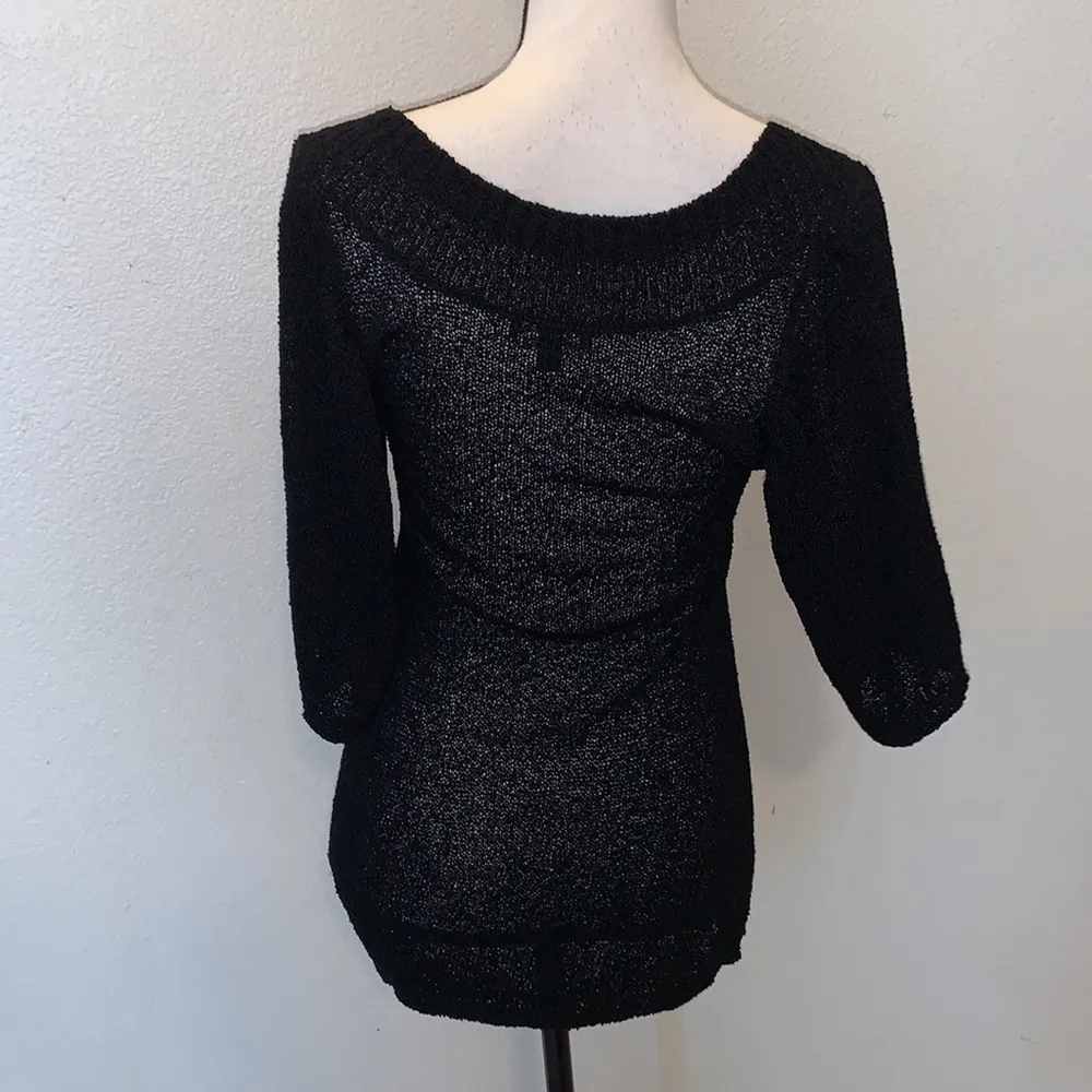 Bebe black heavy nylon sheer blouse - Image 7