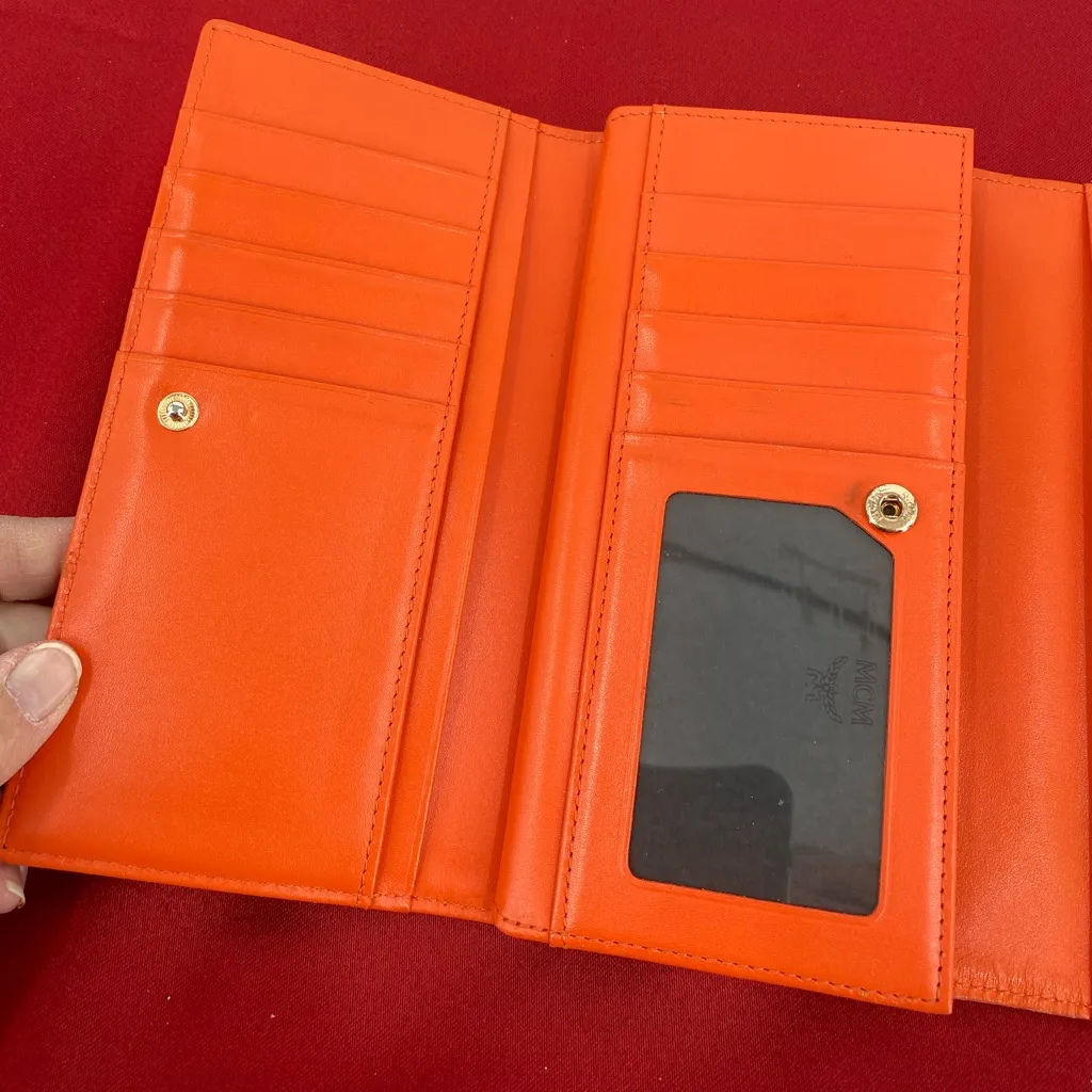MCM tri fold‎ wallet with bow, orange - Image 7