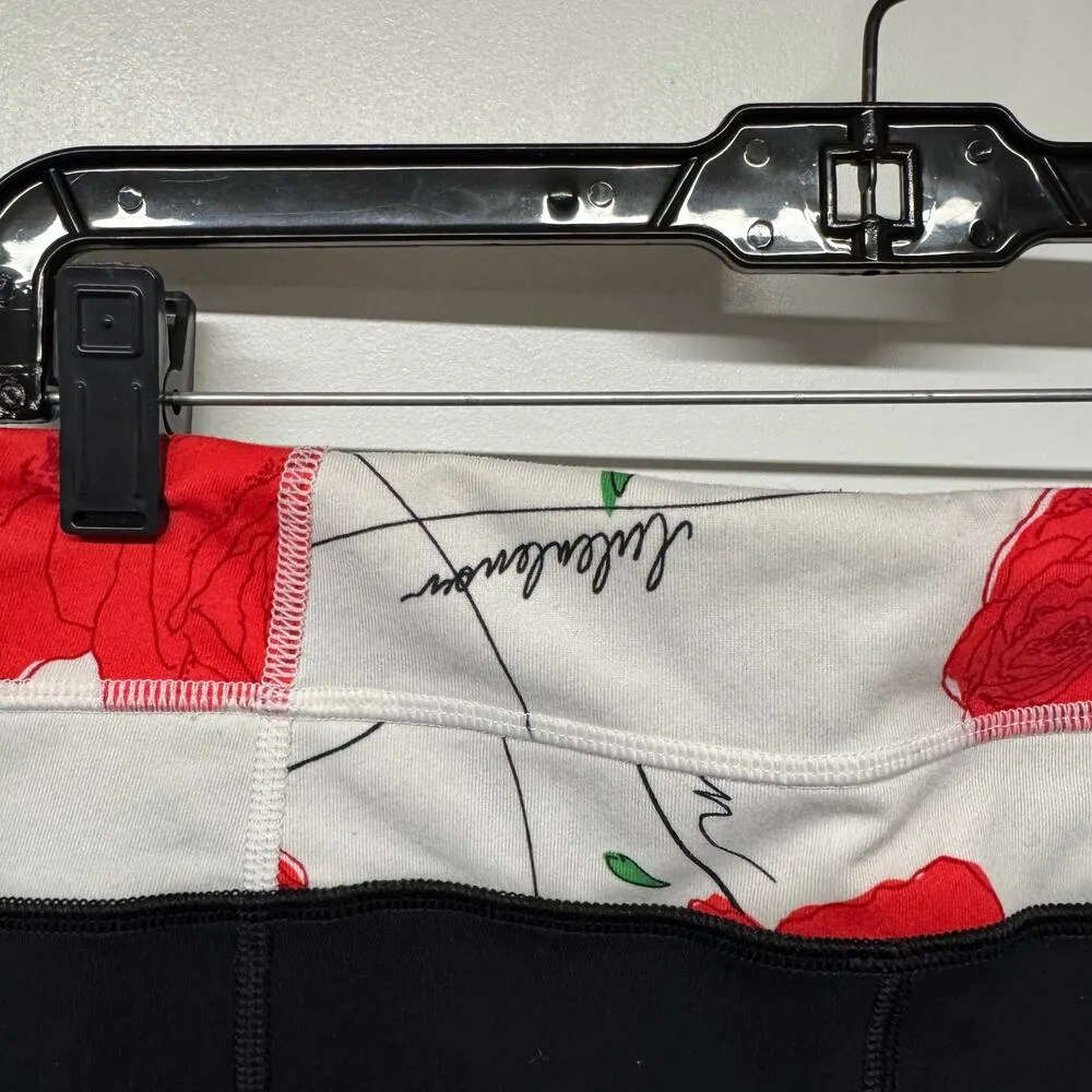 Lululemon Womens Yoga Crop Flare Pant Black Red Rose Size 6/8 Medium Groove - Image 4