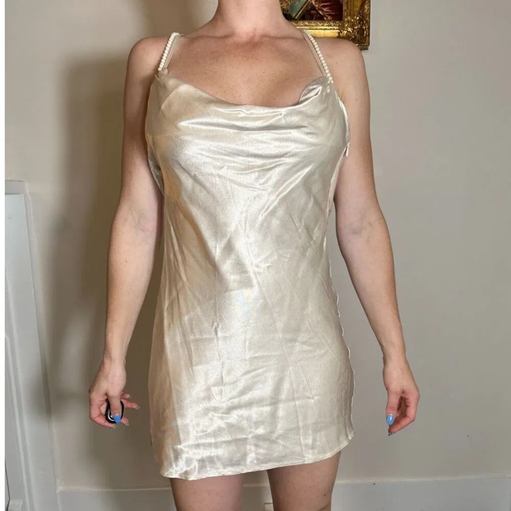 Lovers and Friends Boa Mini Dress with Pearl Detail WEDDING BRIDAL Sz Small NWT - Image 6