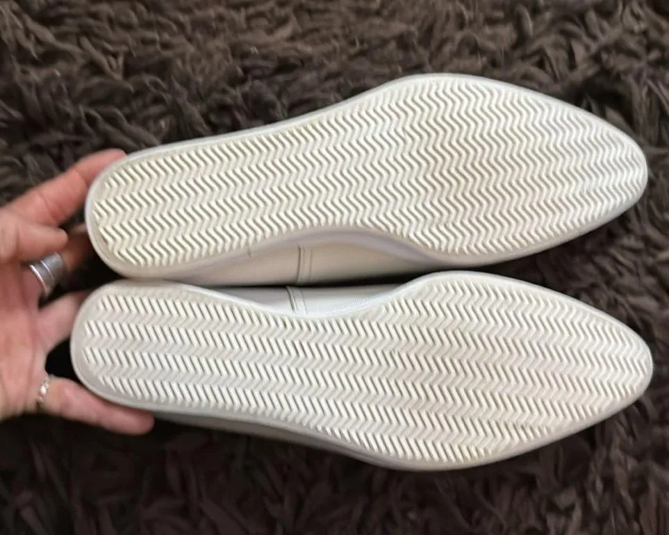 {{all black}} Side Scoop Leather Flats in bone white from Anthropologie - Image 9