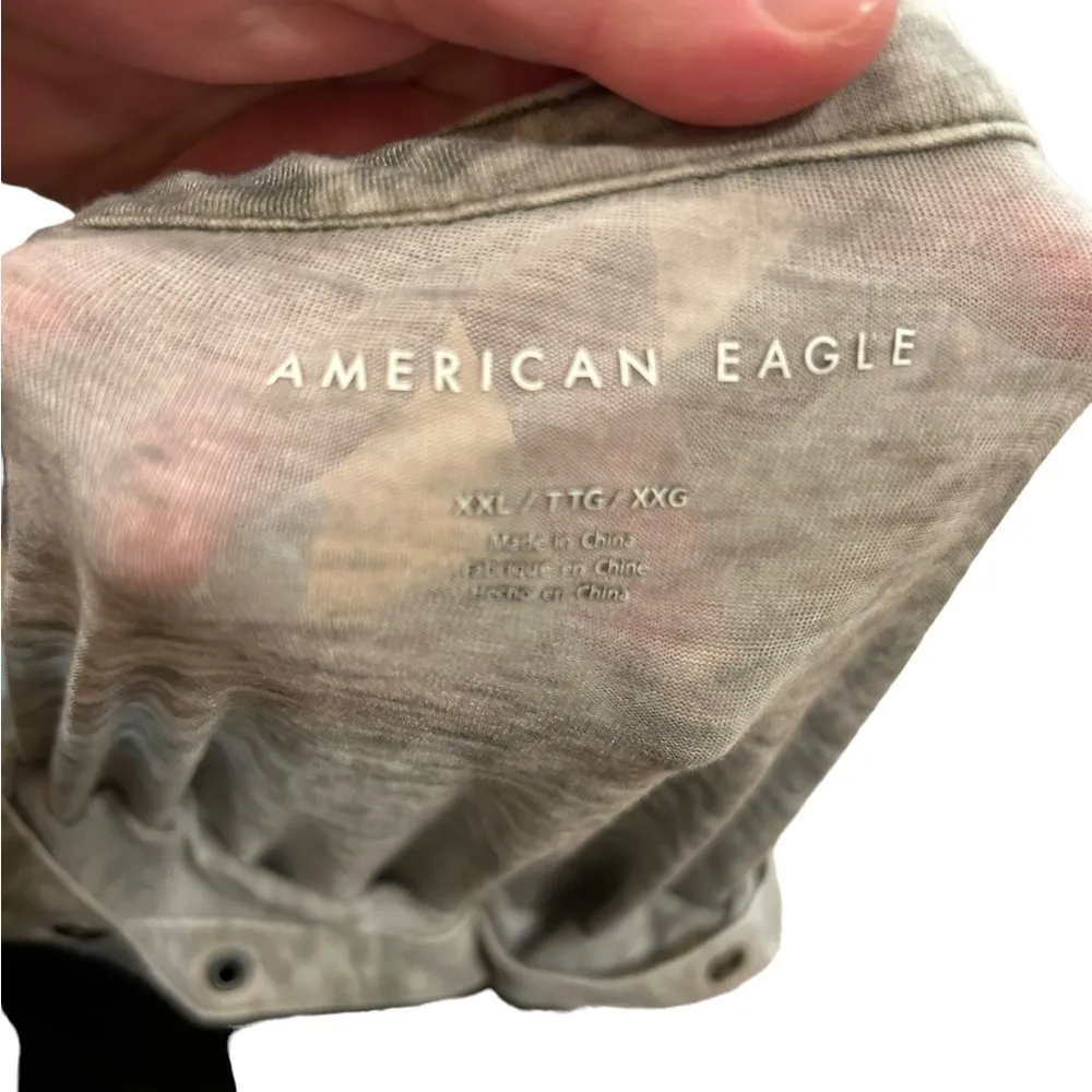 American Eagle Peplum Acid Wash Short Sleeve Shirt Size XXL - Image 3