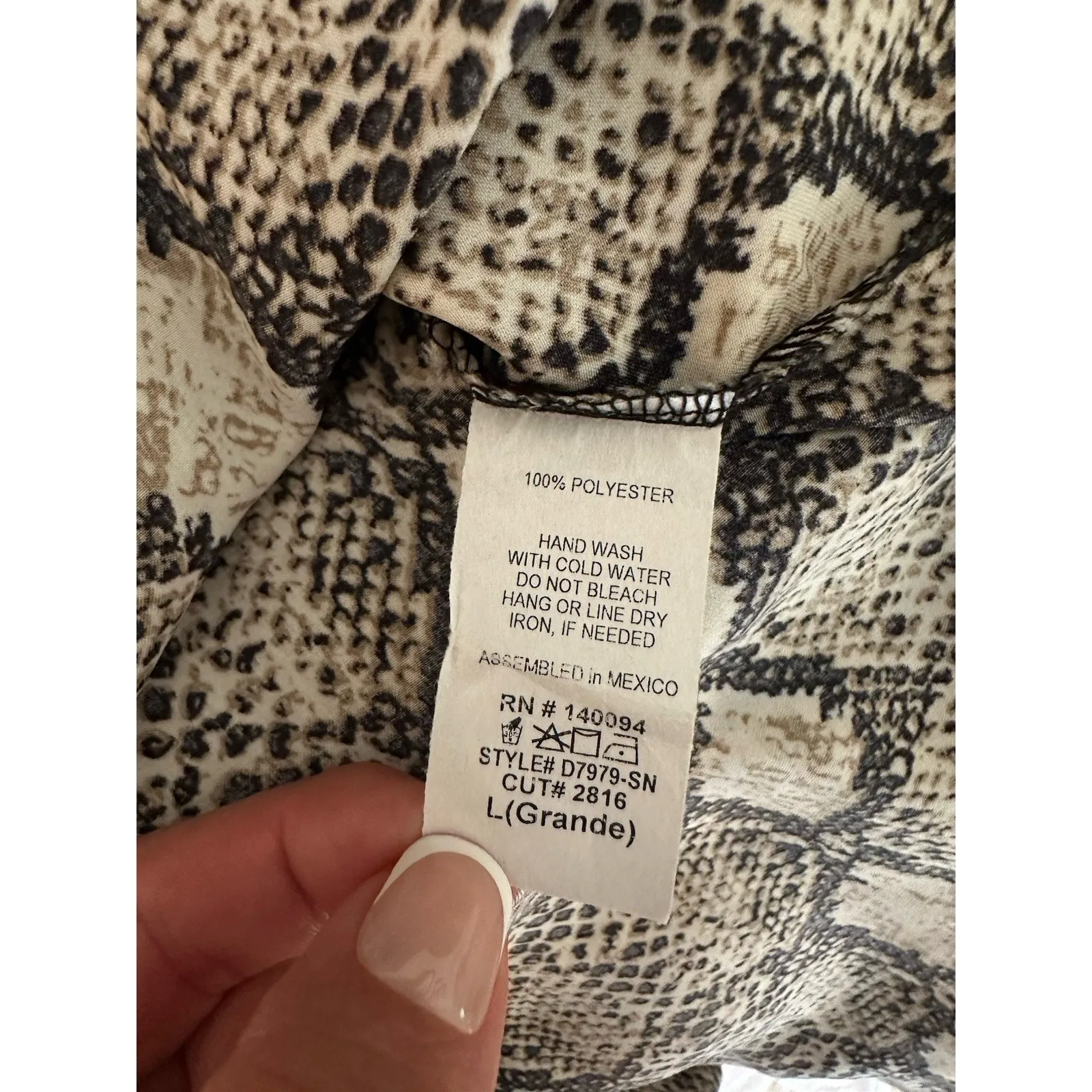 See You Monday Snakeskin Print Midi Slip Dress Size Large Polyester Club Party - Image 4