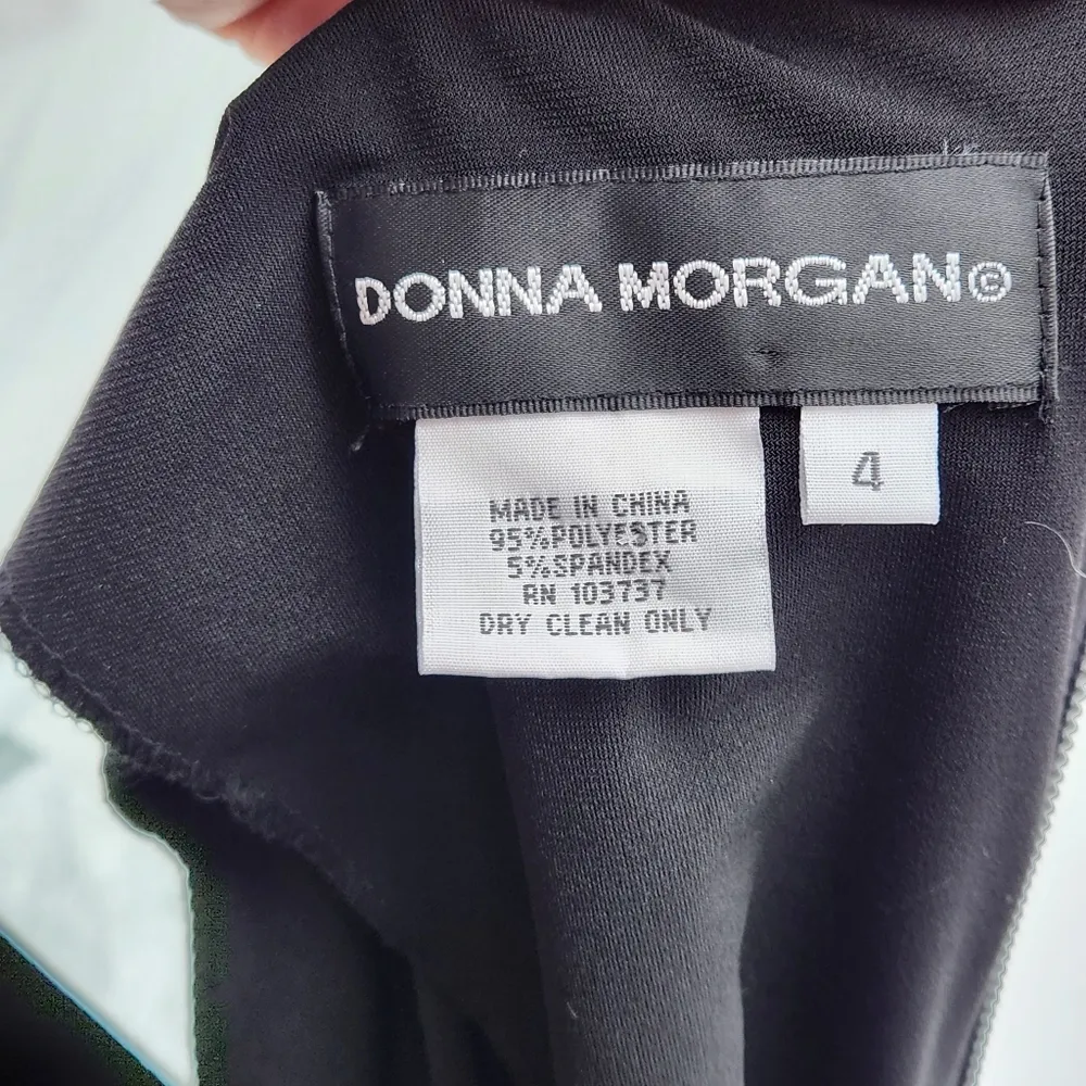 Donna Morgan 3/4 Sleeve Ruched Little Black Dress Sz 4 - Image 11