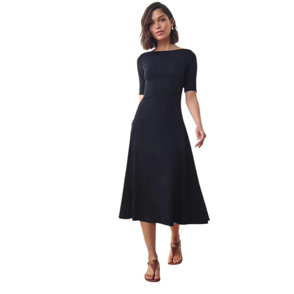 Lauren Ralph Lauren Lighthouse Navy Munzie Rib Knit Stretch Cotton Dress Size XS - Image 9