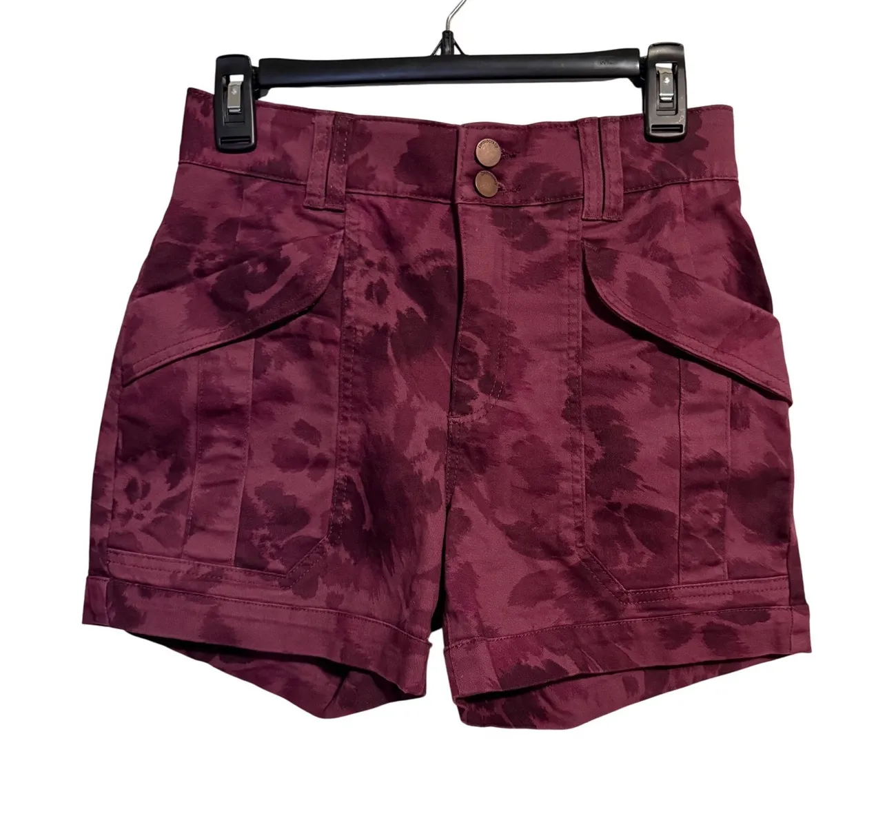 Democracy Women's Ab'solution Burgundy Camo Print Comfort Waist Pants - Image 1