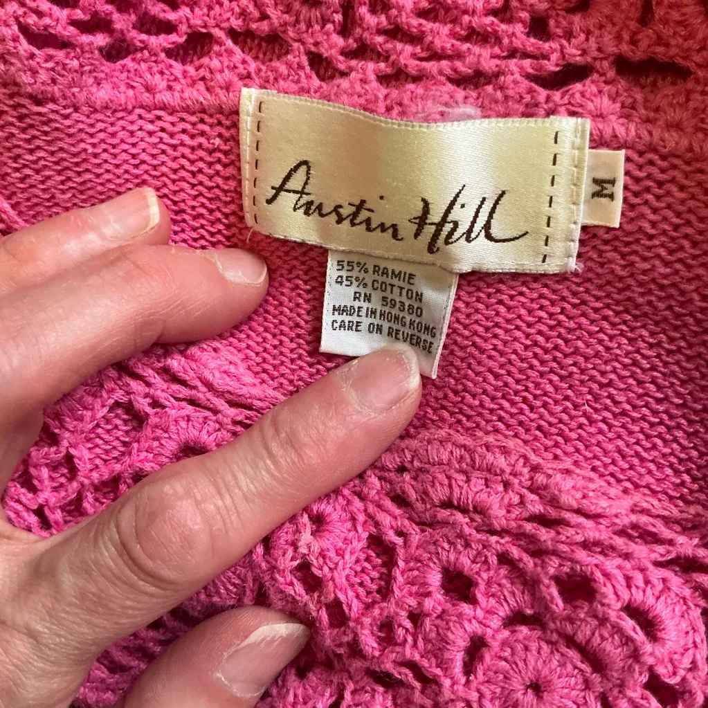 Vintage 80s hot pink sweater Size M - Image 2