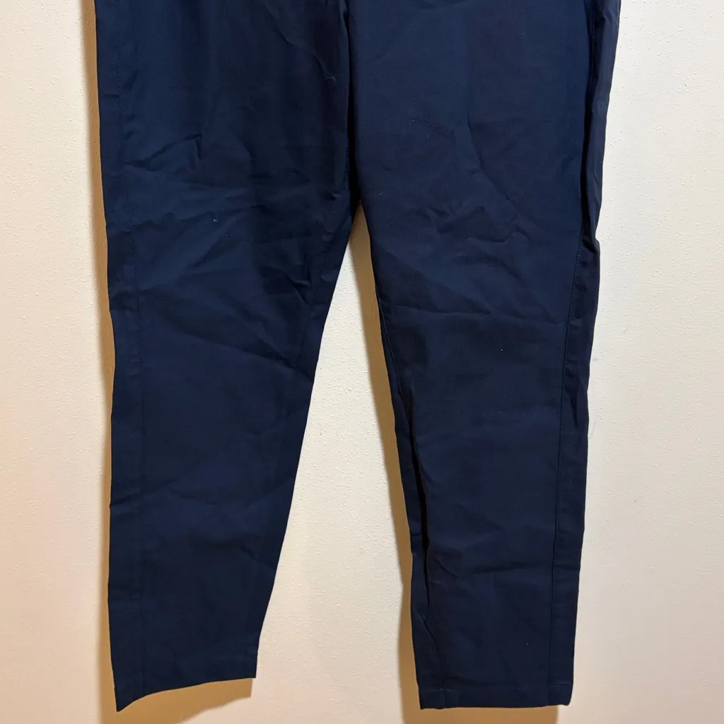 Kit and Ace Navy Blue Slim Tapered Straight Leg Side Zip Trousers Work Pants 10 - Image 7