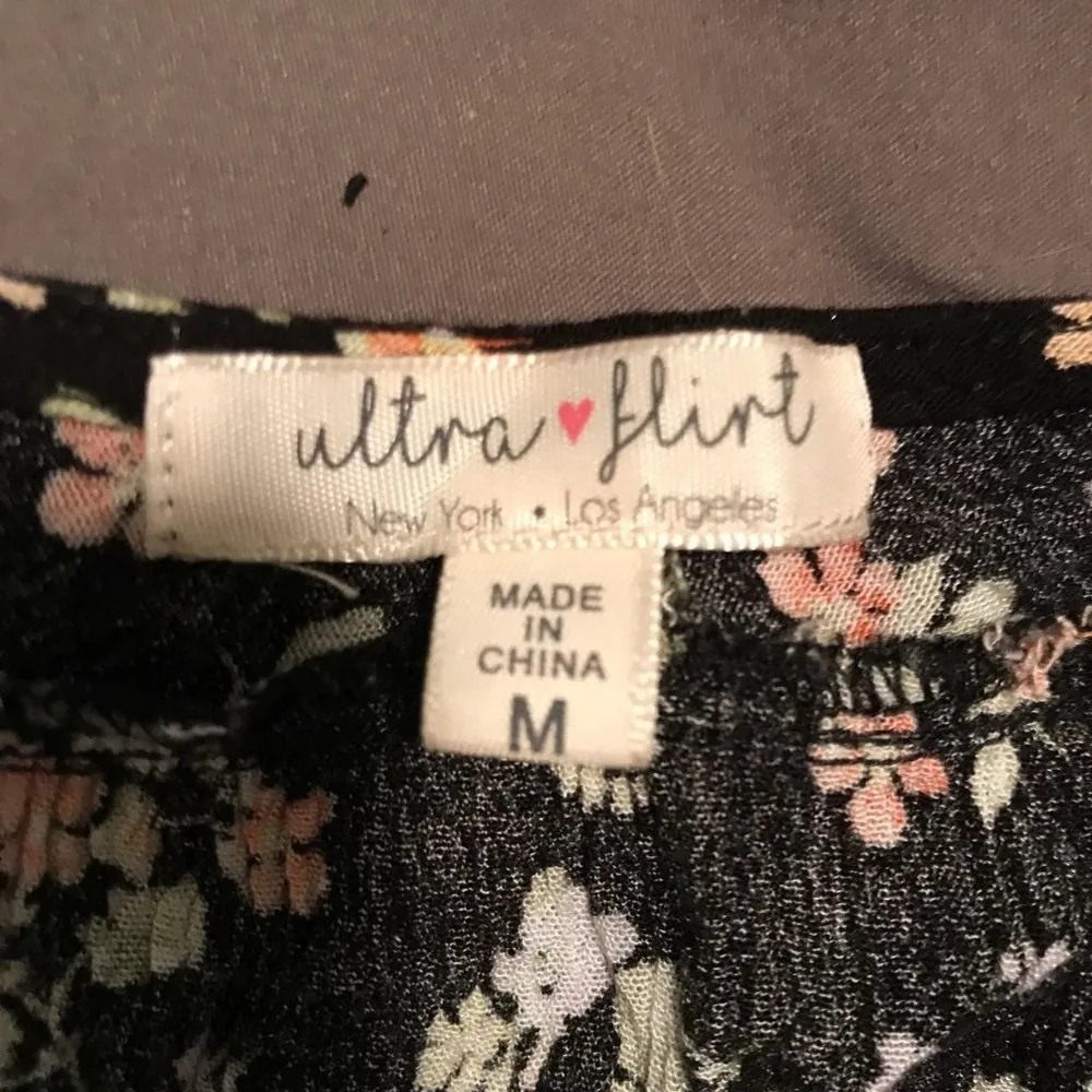 Ultra Flirt Cropped Babydoll Tie-Front Top - Image 5