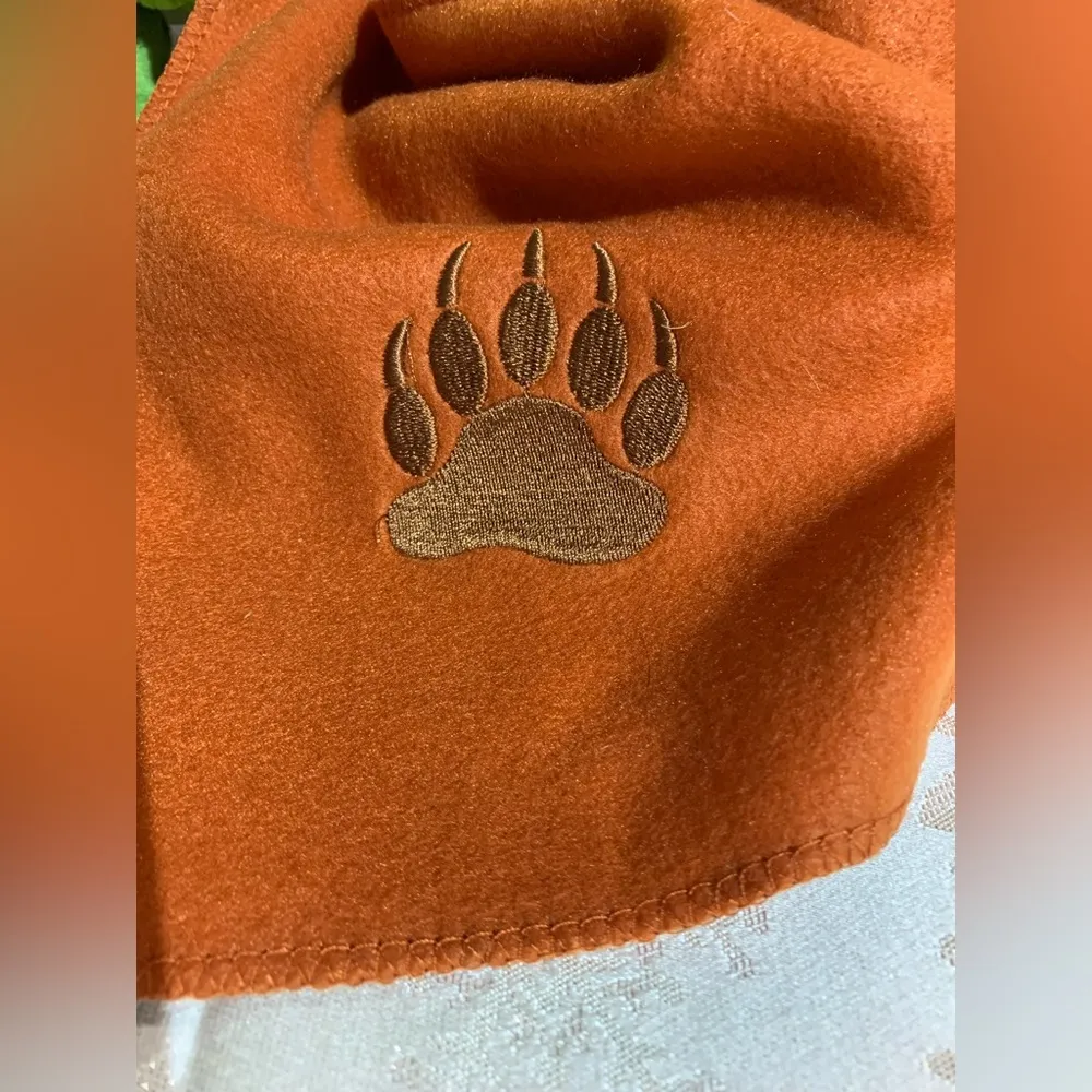 Rust Paw Embroidered Scarf - Image 2