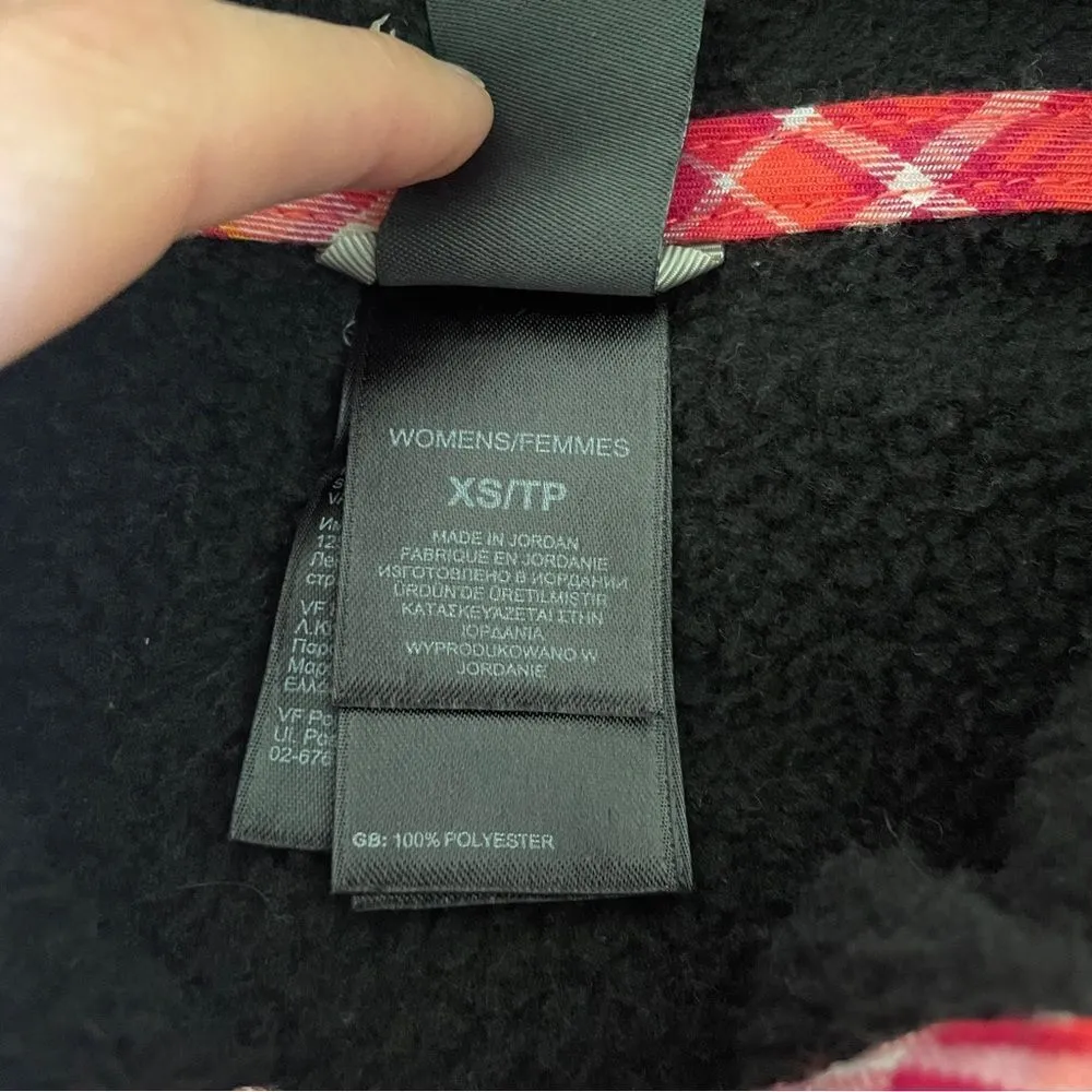 The North‎ Face Black Plaid Hoodie size XS Fleece Long Sleeve Hooded Sweatshirt - Image 8