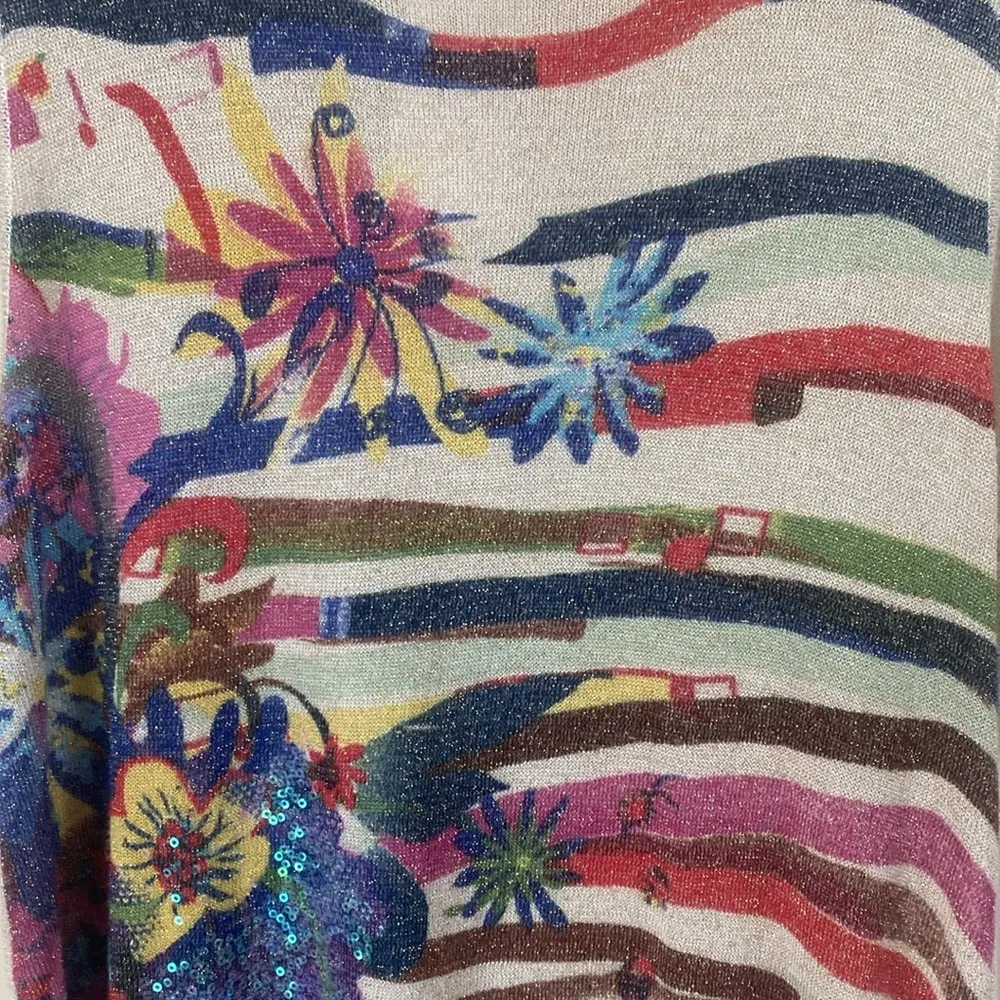 Desigual Multicolor floral sequin Tank Top Size M (6-8) - Image 2