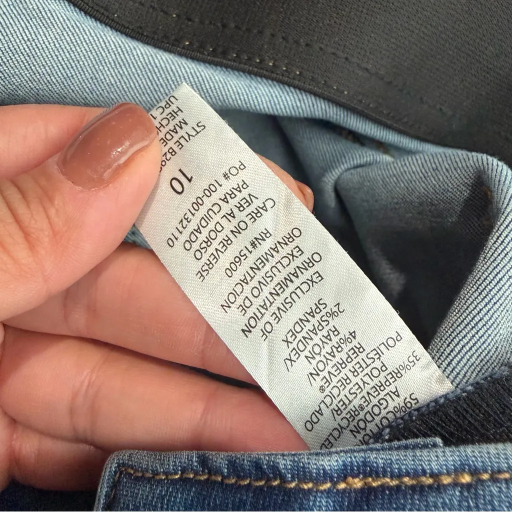 Democracy Ab Solution Straight Leg Jean Blue Size 10 Stretch Comfort Waist - Image 4