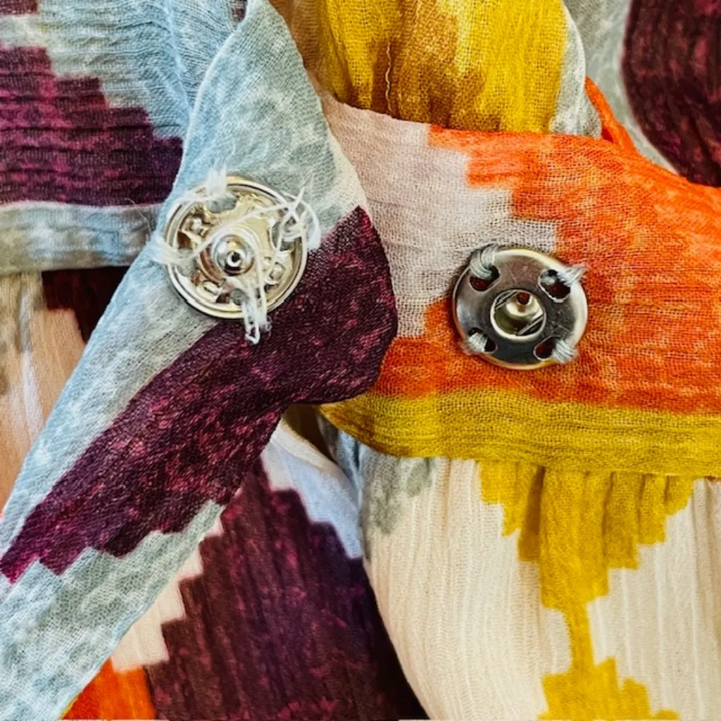 Roller Rabbit | Norma Gertrude Geo Print Wrap Maxi Dress - Size XS/ S - Image 8