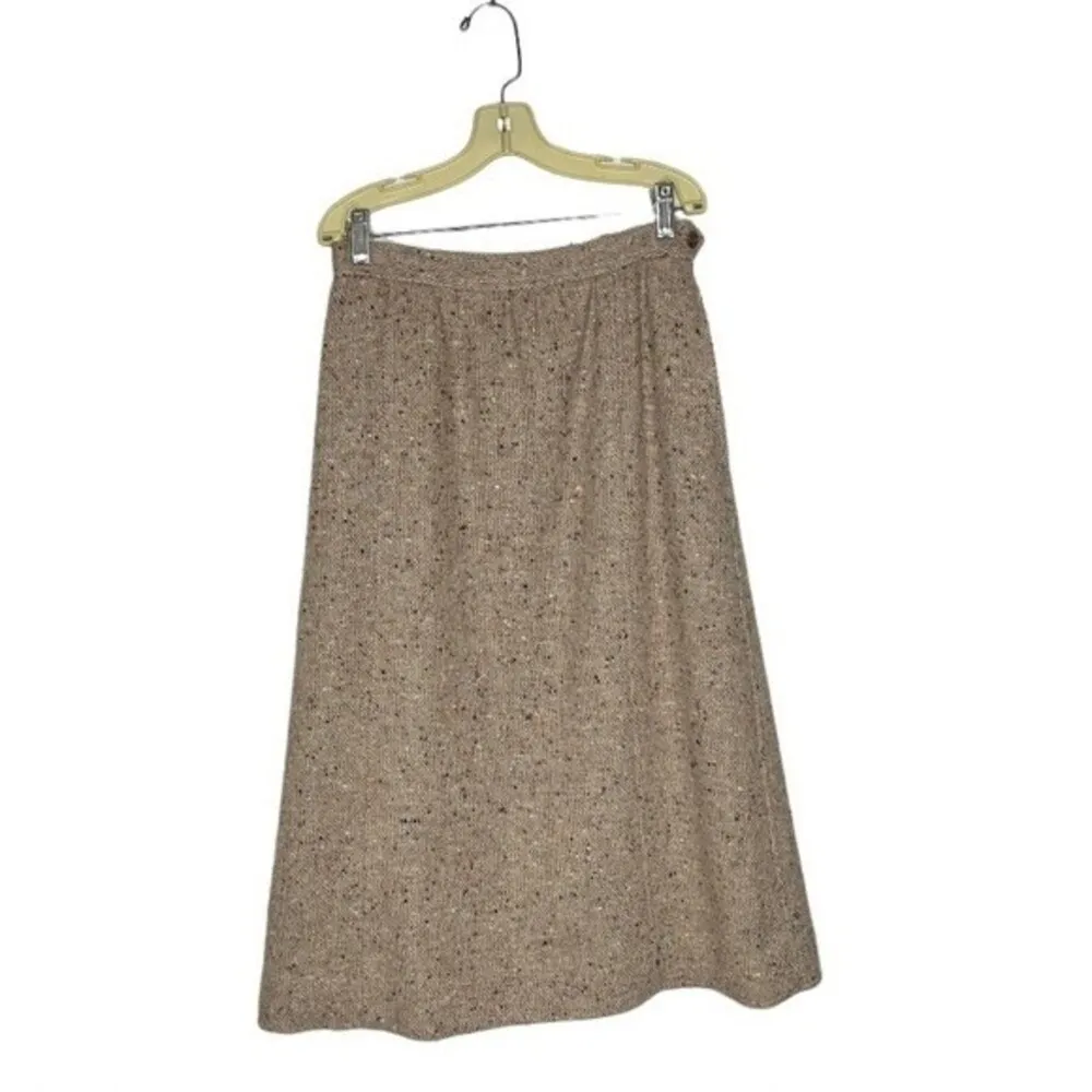 THE VILLAGER Suit Beige Speckled Skirt Blazer Suit Vintage Wool Tan Size undefined - Image 8