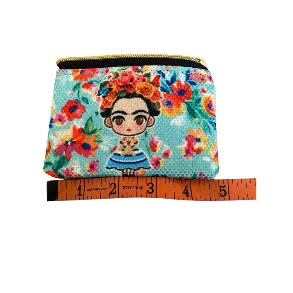 Frida Kahlo Crossbody Bag And Coin Purse Matching Set Mexican Pink - Image 14