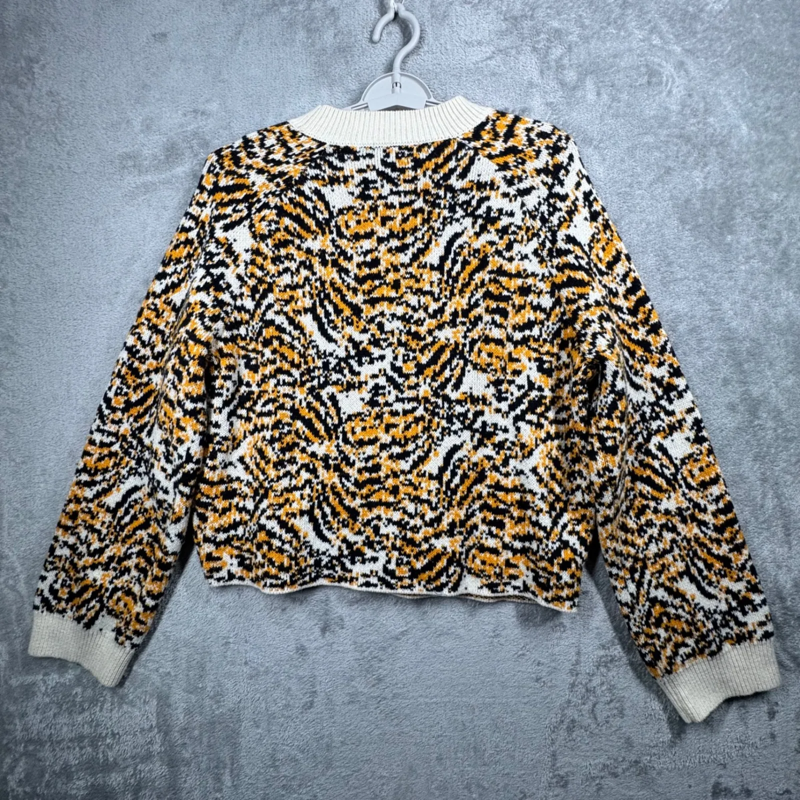 Rachel Comey x Target Tiger Stripe Knit Pullover Sweater M Cropped Statement White Size M - Image 3
