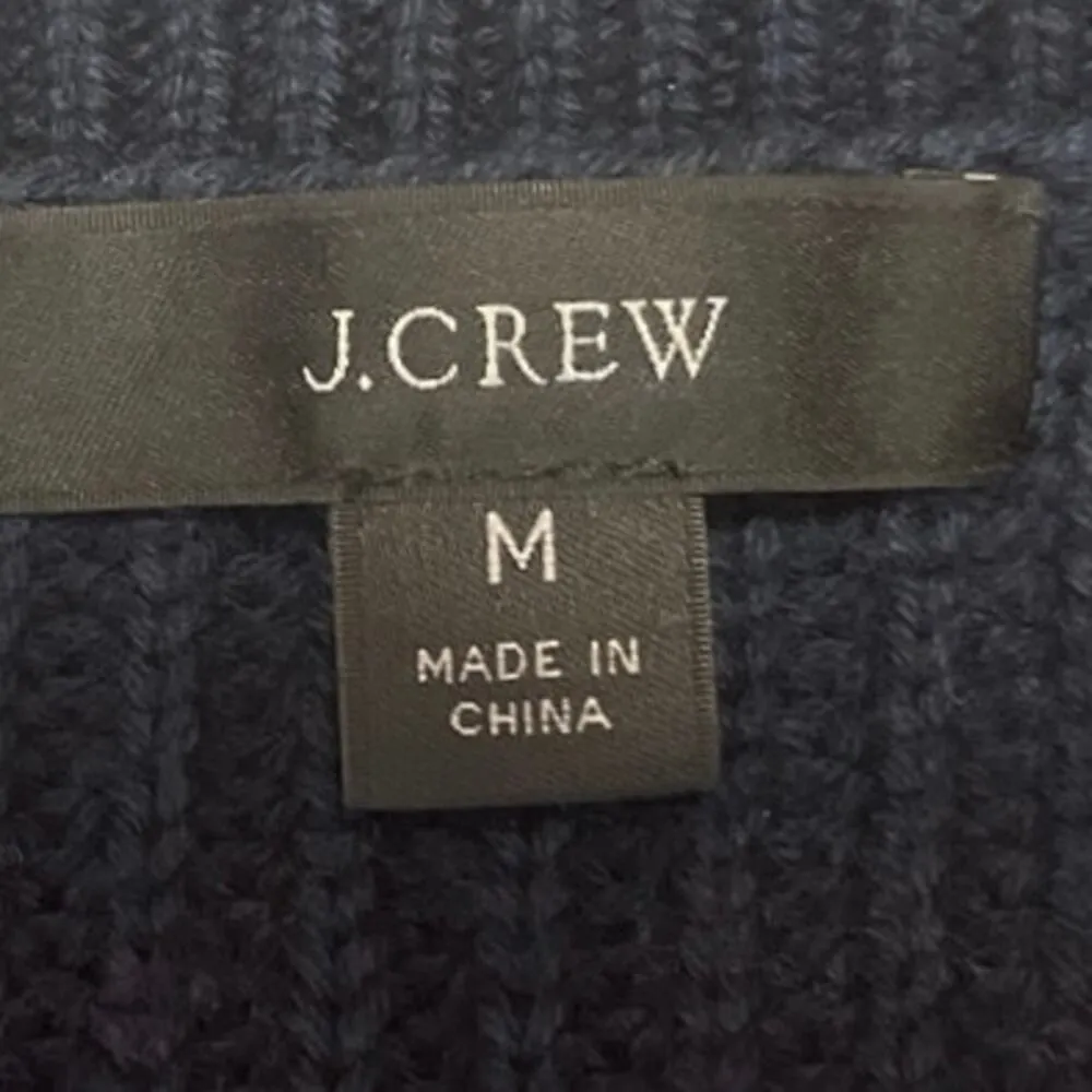 J.Crew  Navy Blue White Striped Colorblock Crew Neck Pullover Sweater Top Size M - Image 3
