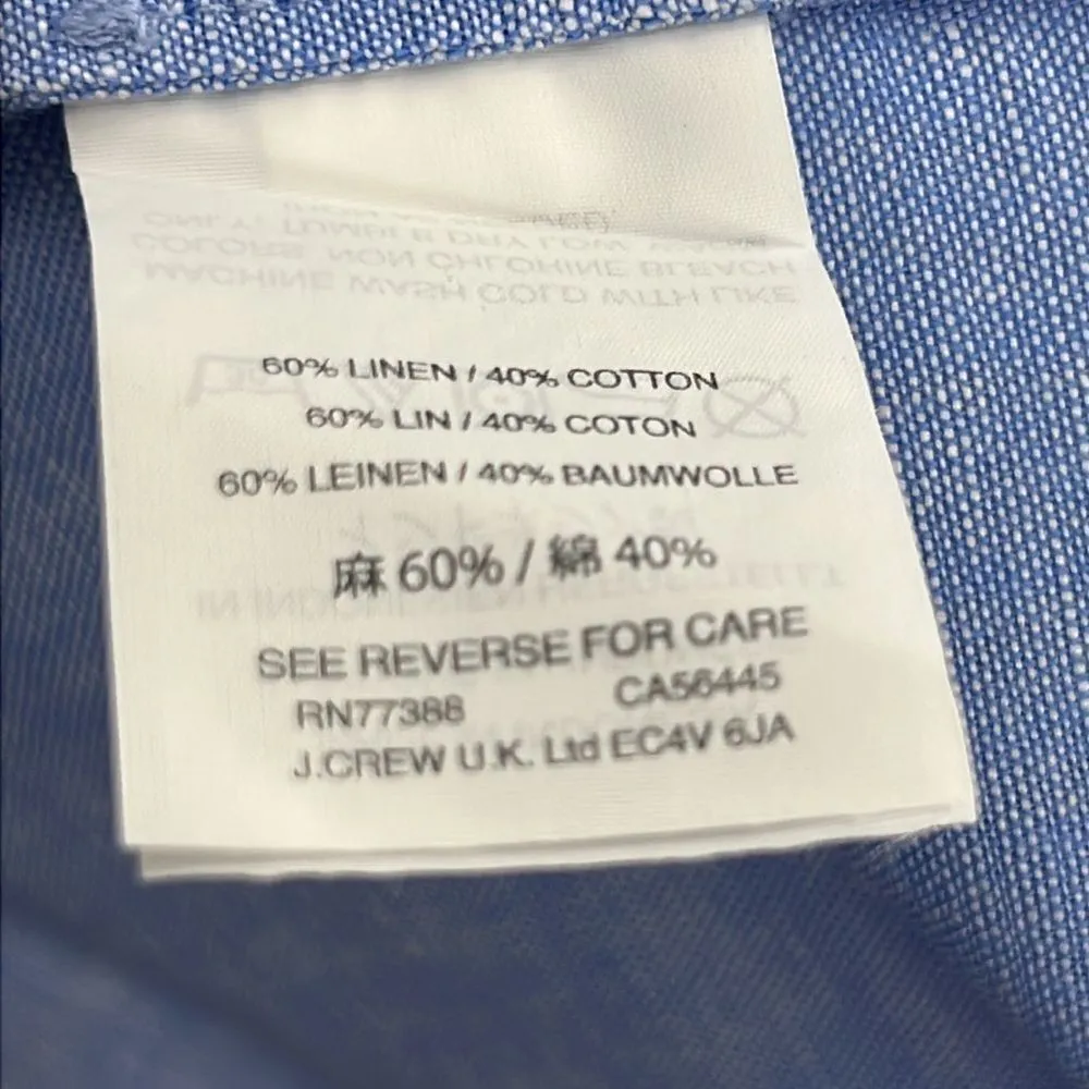 J Crew spaghetti strap cropped linen cotton blend top XXS - Image 6